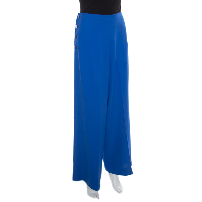 

Yves Saint Laurent Vintage Blue High Waist Wide Leg Pants