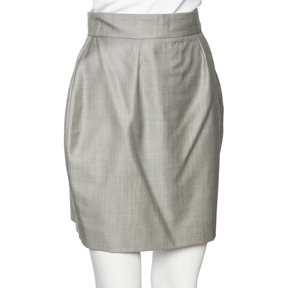 

Yves Saint Laurent Grey Wool & Silk Mini Skirt