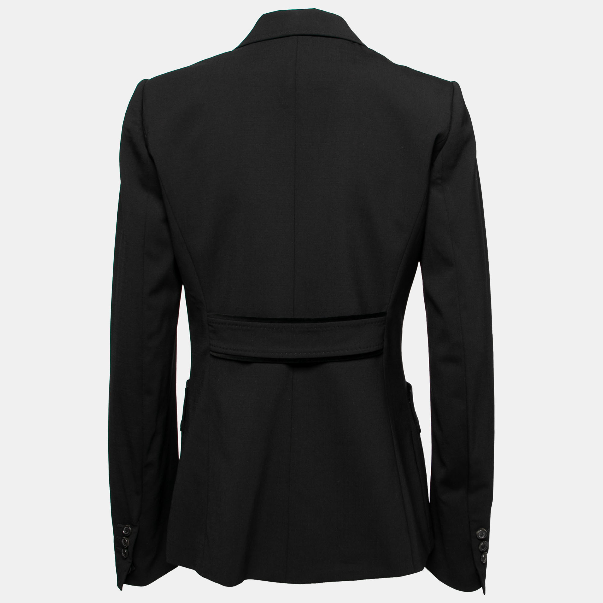 

Yves Saint Laurent Vintage Black Wool Velvet Trimmed Single Breasted Blazer