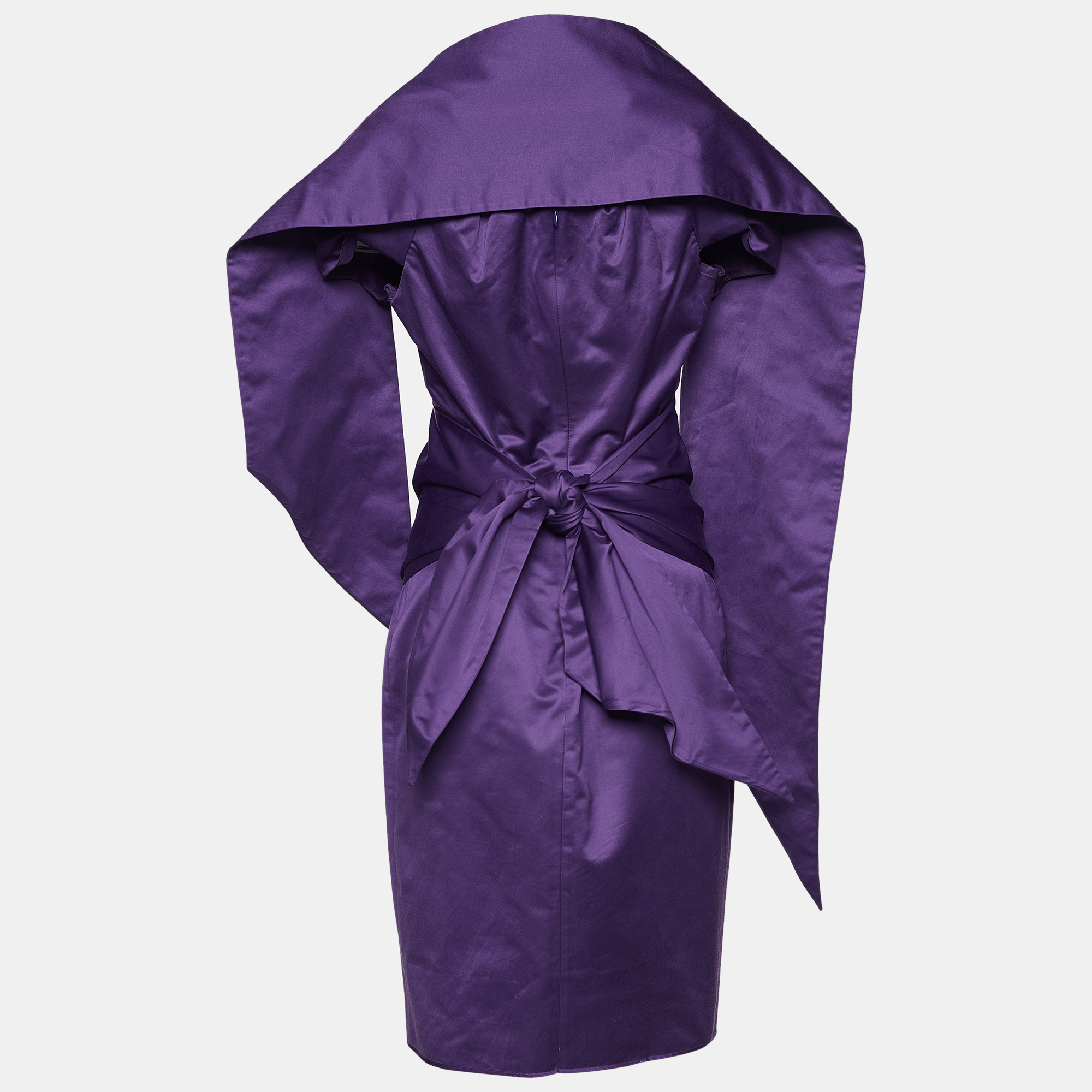 

Yves Saint Laurent Purple Sateen Stole & Belt Detail Dress