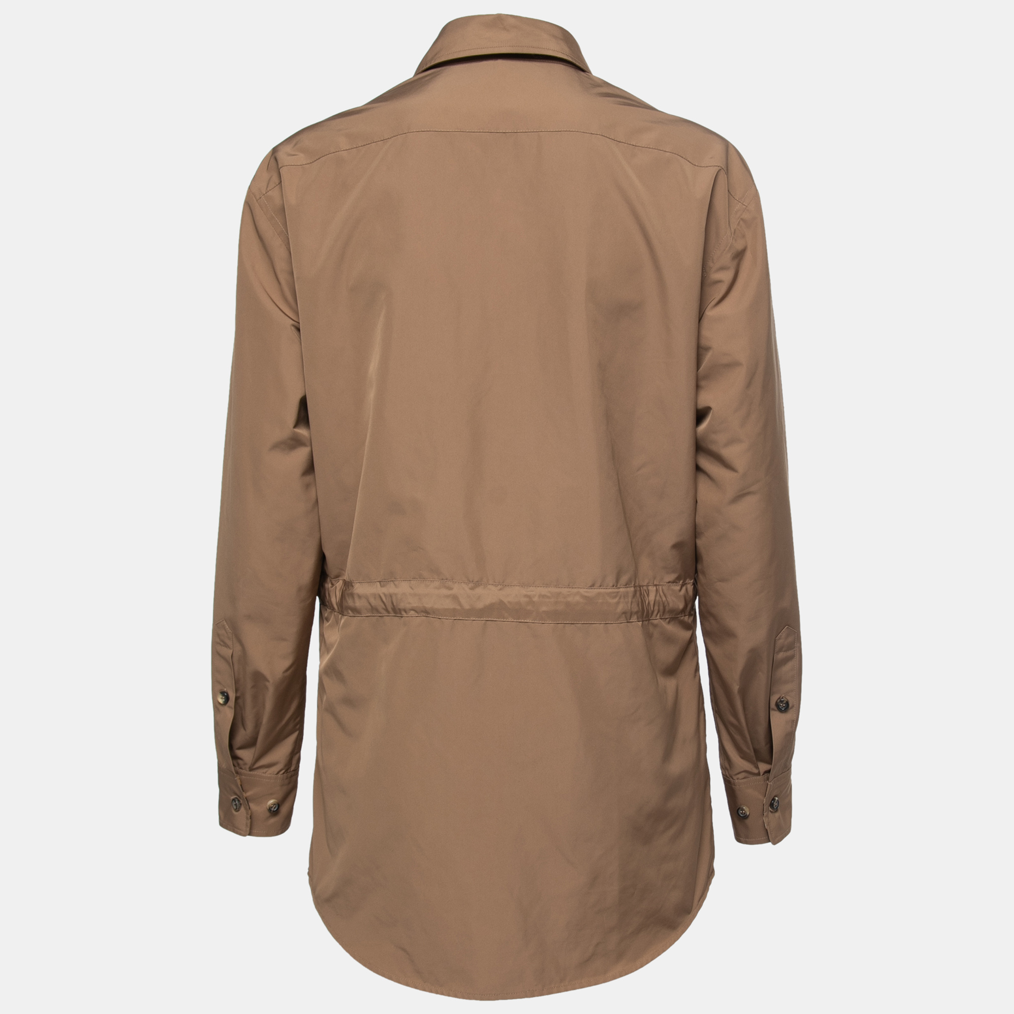 

Yves Saint Laurent Brown Zip-Up Shirt Jacket