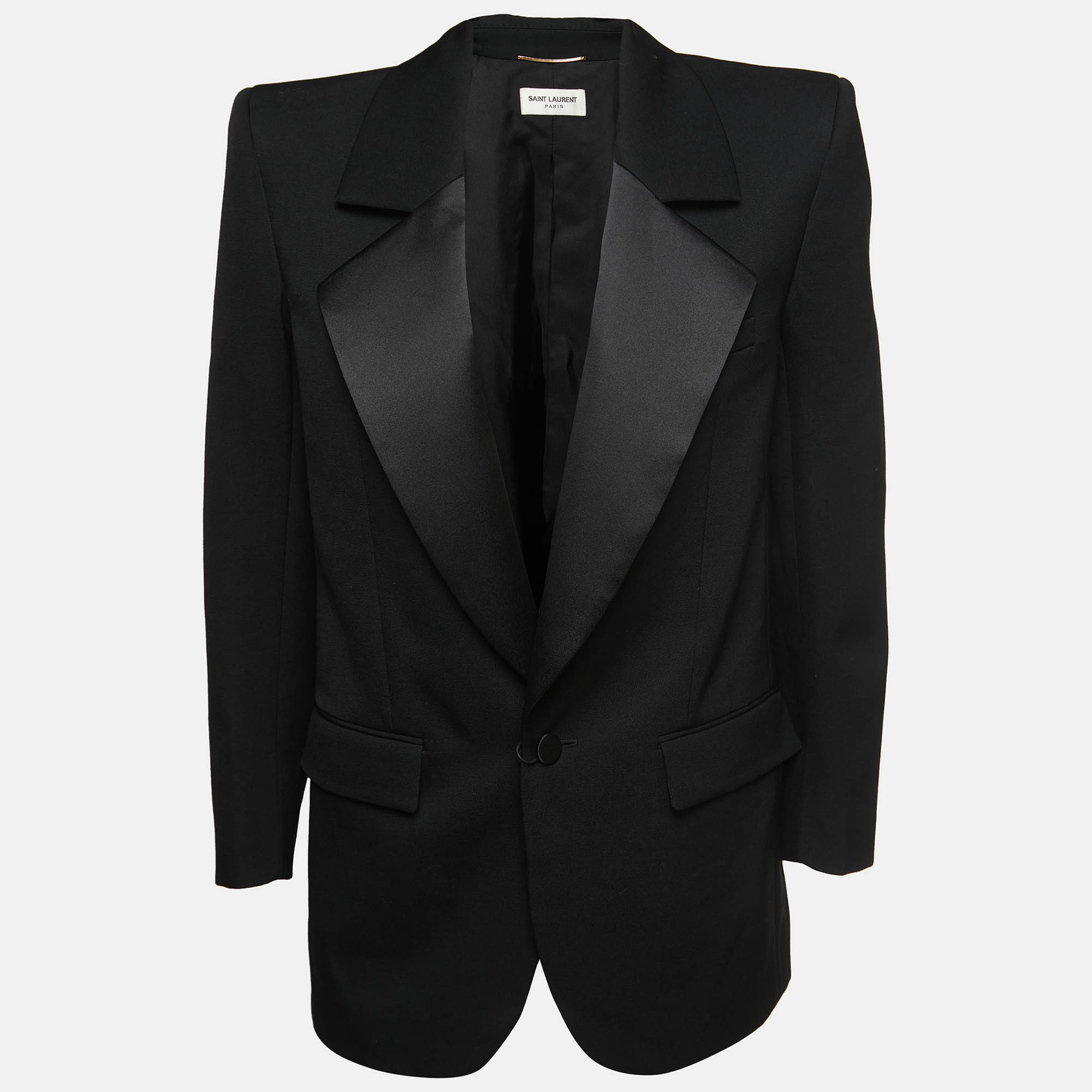 Saint Laurent Black Wool Single Breasted Blazer M