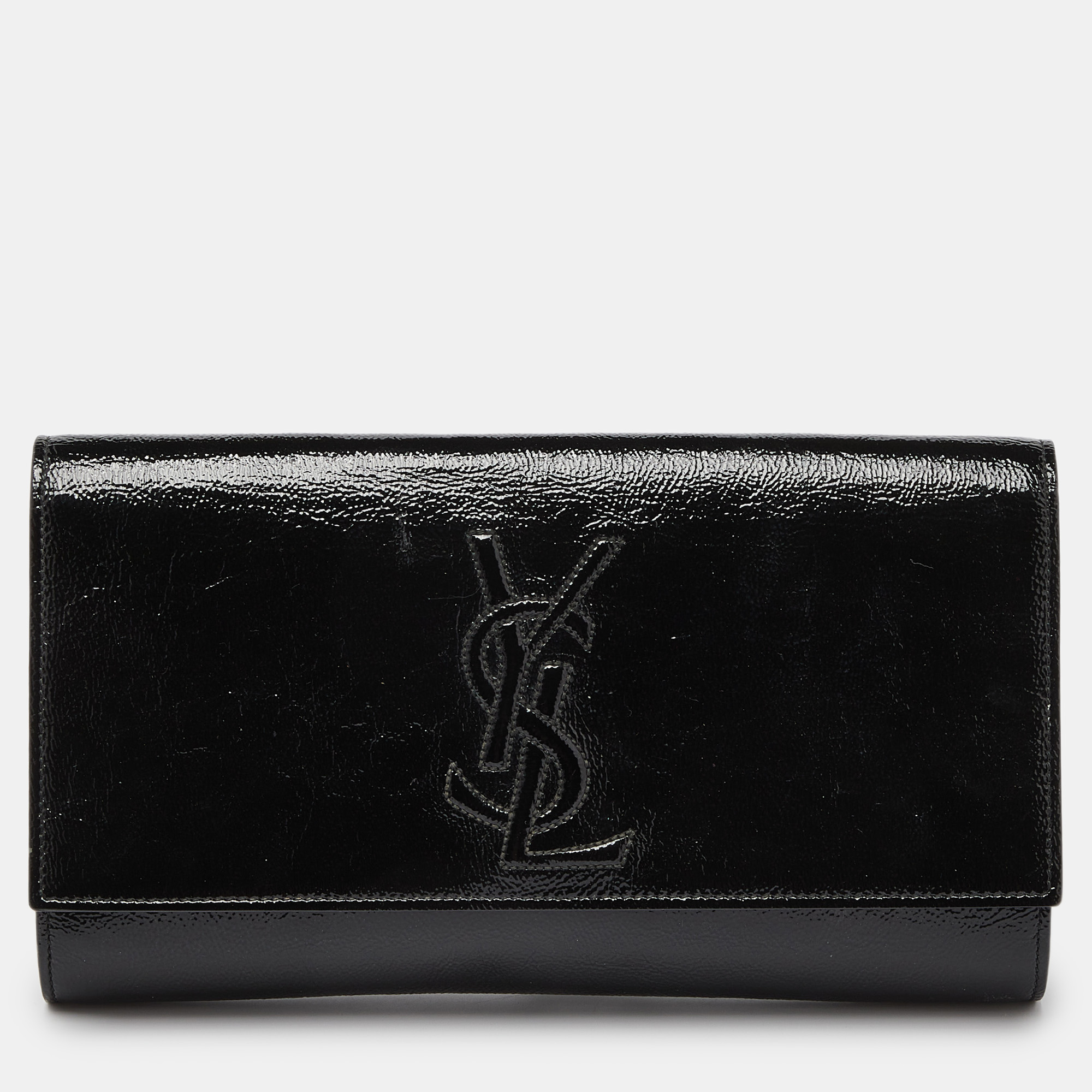 

Yves Saint Laurent Black Patent Leather Belle De Jour Flap Clutch
