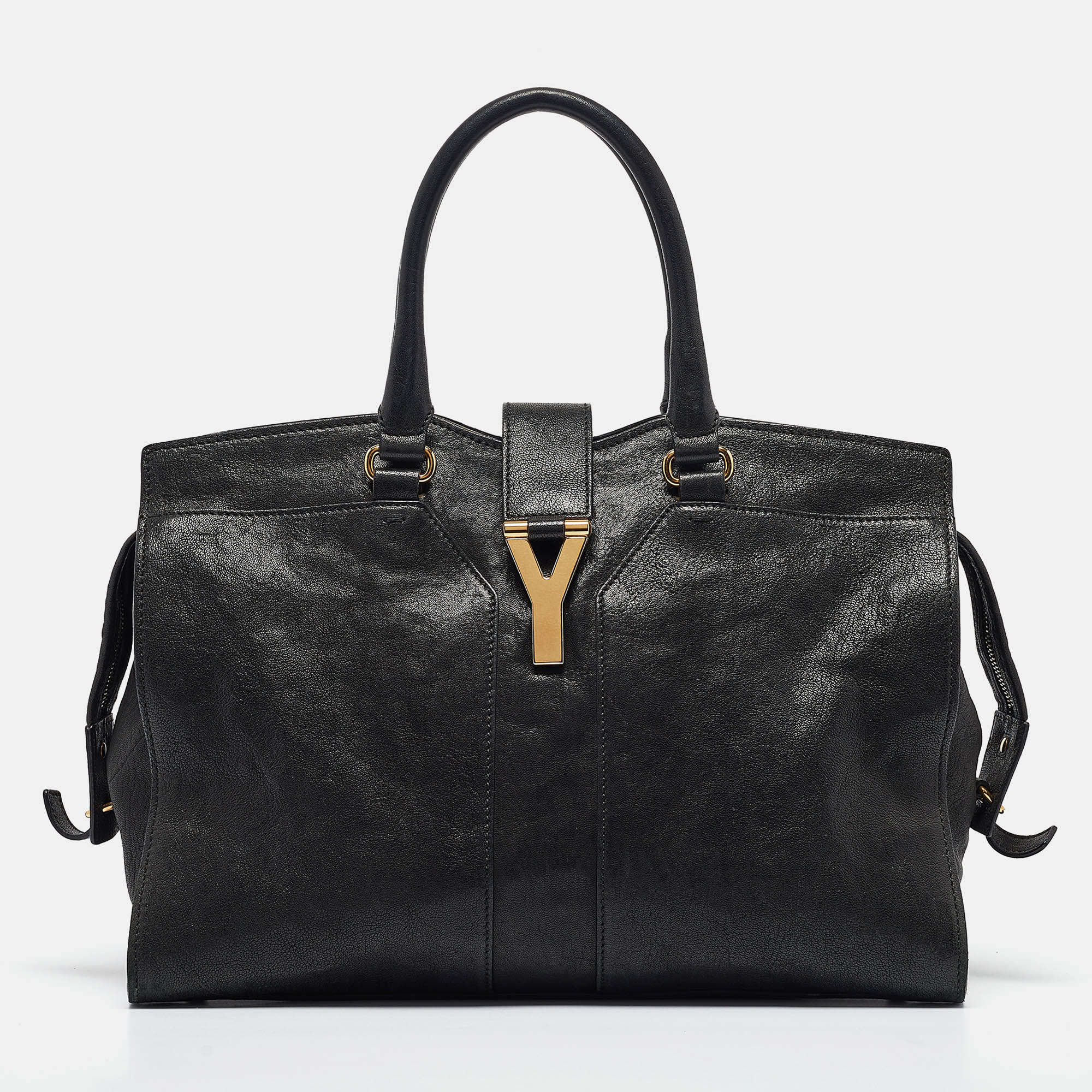 

Yves Saint Laurent Black Leather Medium Cabas Chyc Tote