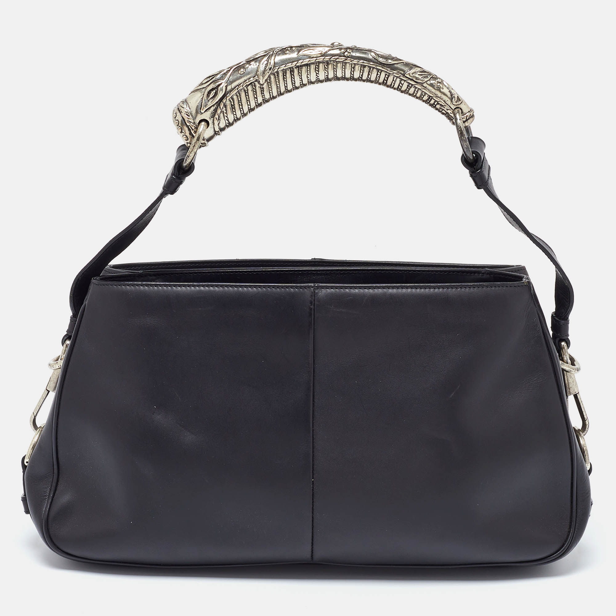 

Yves Saint Laurent Black Leather Mombasa Hob Shoulder Bag