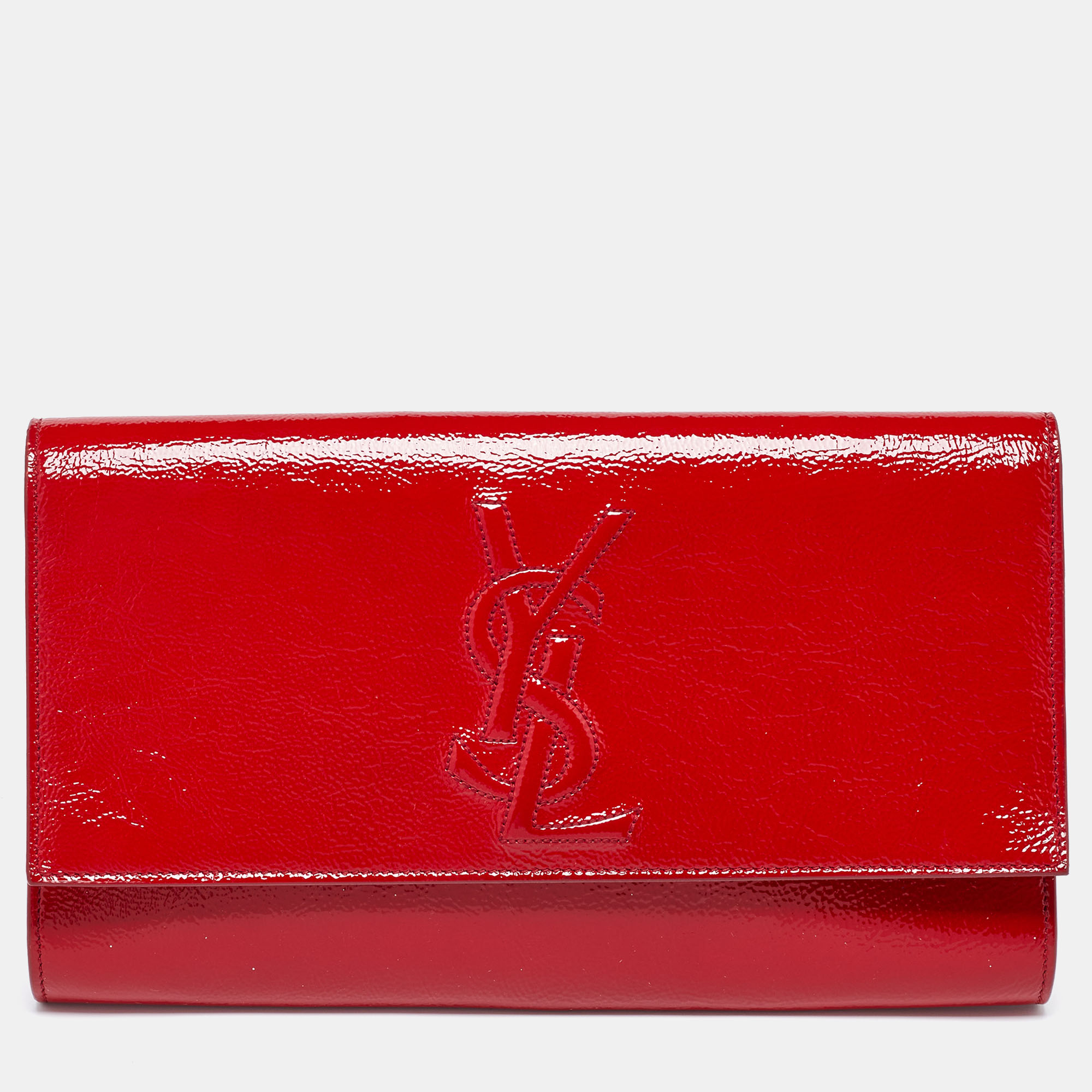 

Yves Saint Laurent Red Patent Leather Belle De Jour Flap Clutch