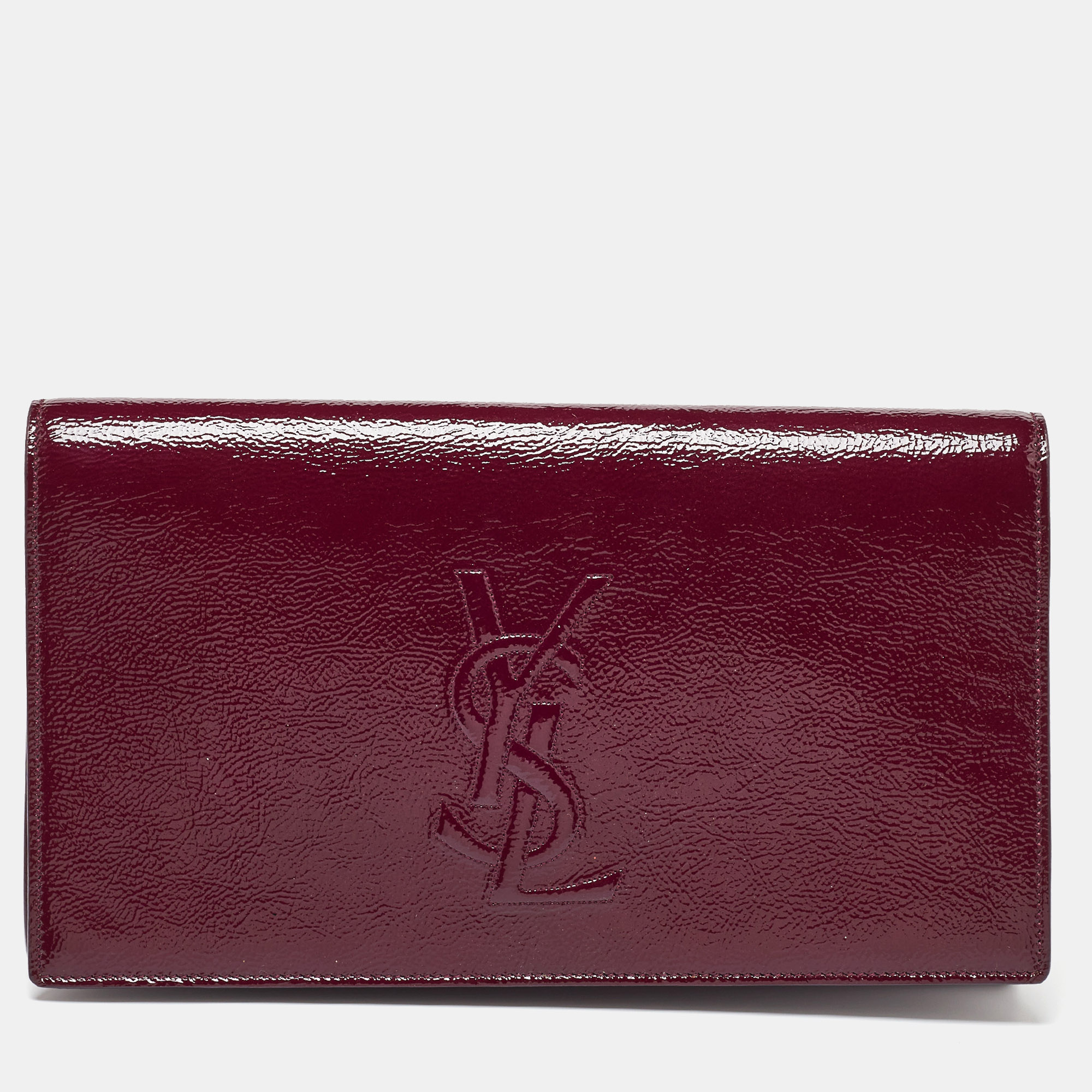 

Yves Saint Laurent Burgundy Patent Leather Belle De Jour Clutch