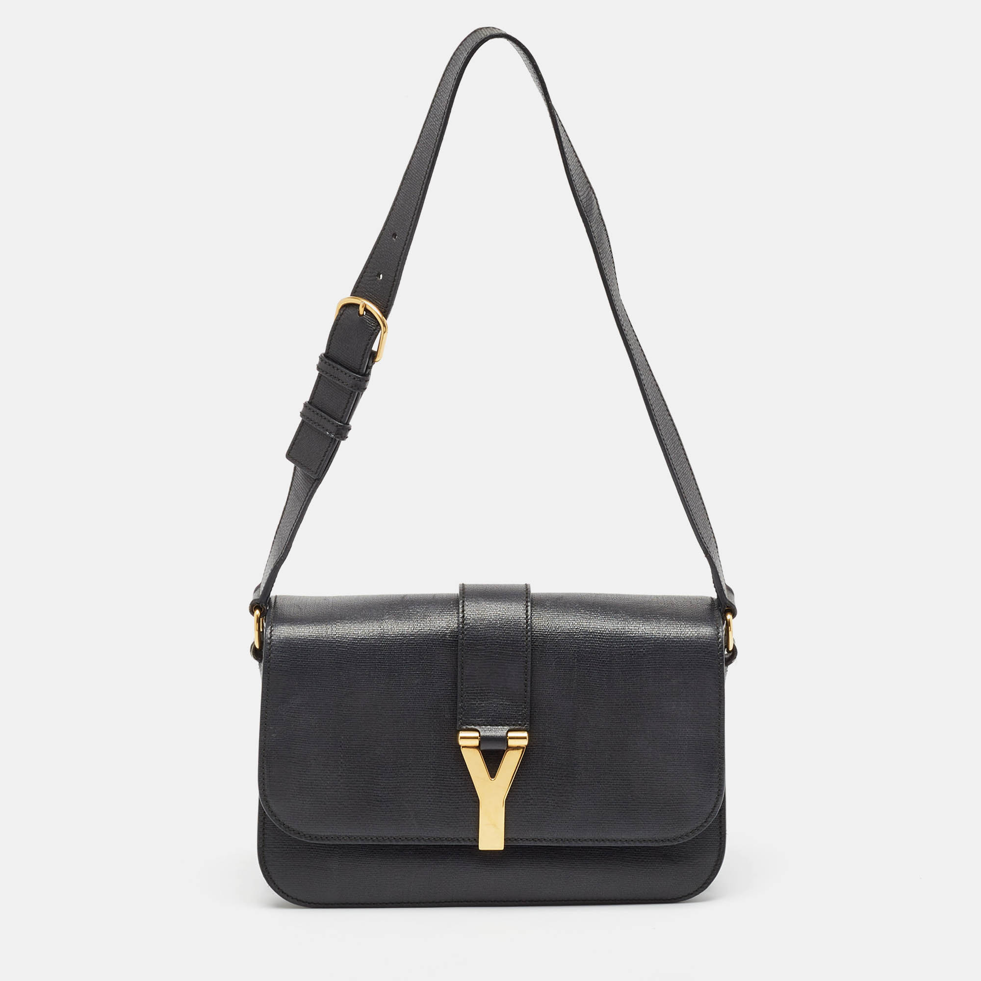 

Yves Saint Laurent Black Leather Large Chyc Flap Shoulder Bag