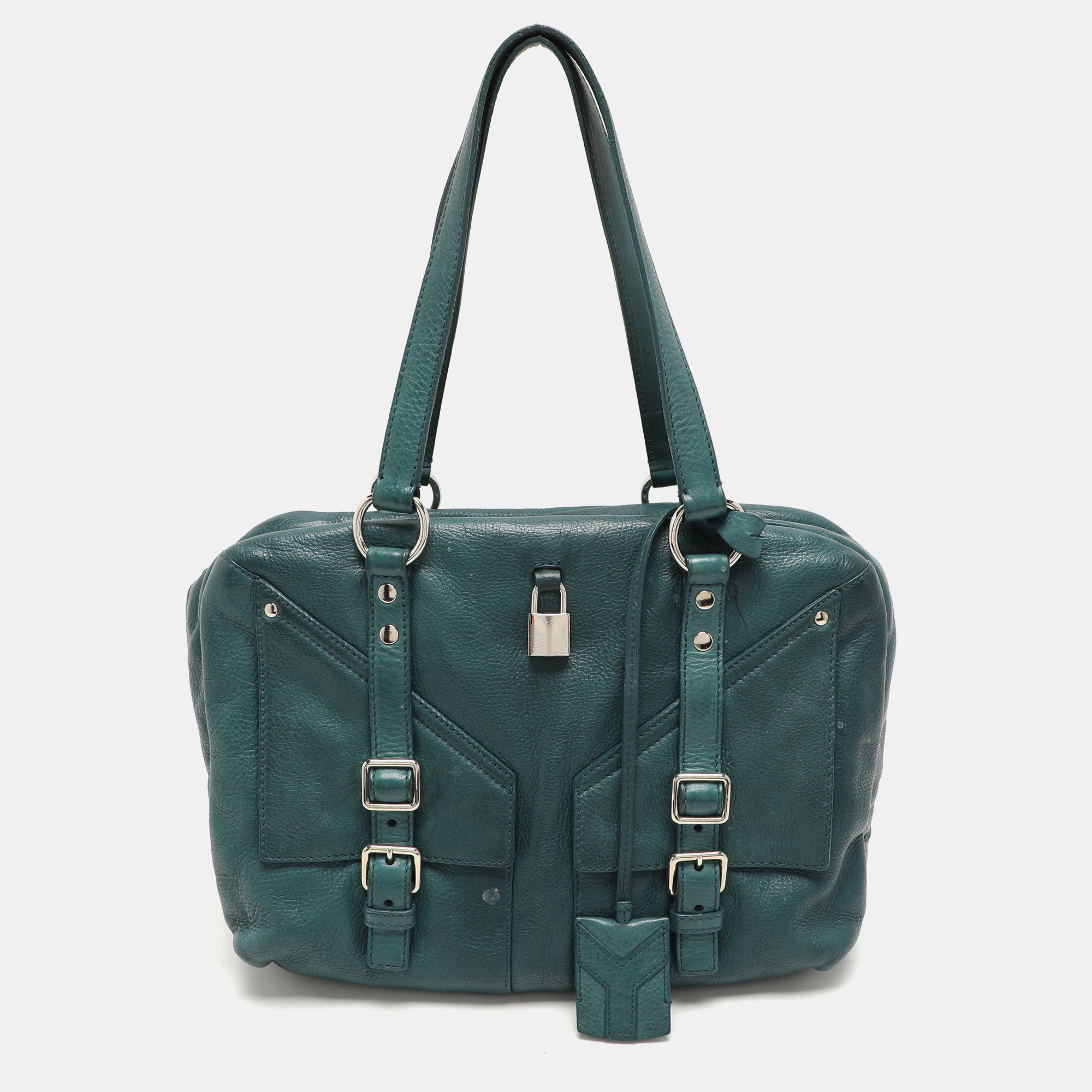 

Yves Saint Laurent Green Leather Lover Satchel