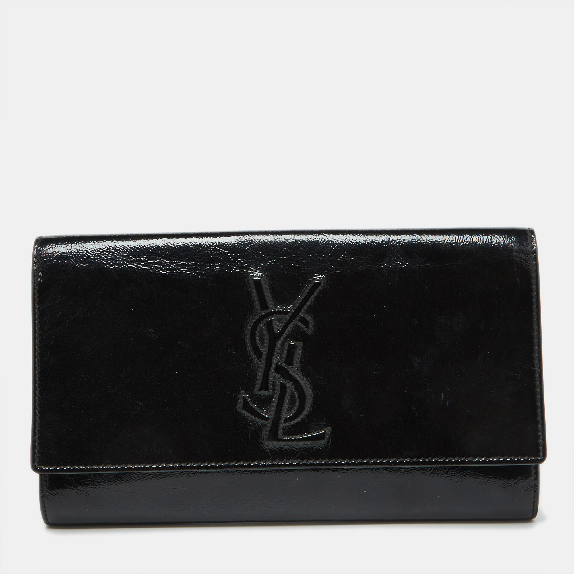 

Yves Saint Laurent Black Patent Leather Belle De Jour Clutch