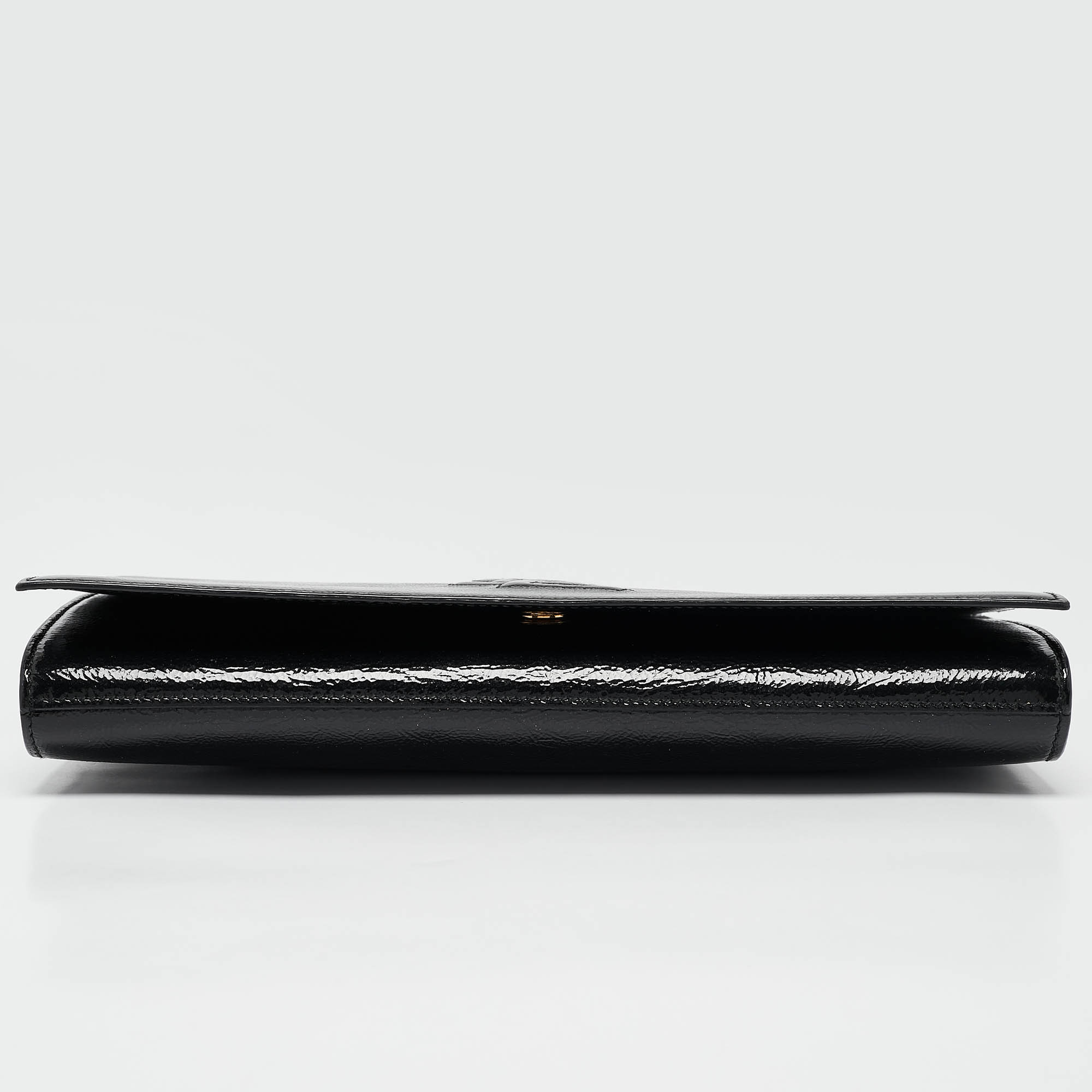 Yves Saint Laurent Black Patent Leather Belle De Jour Clutch 