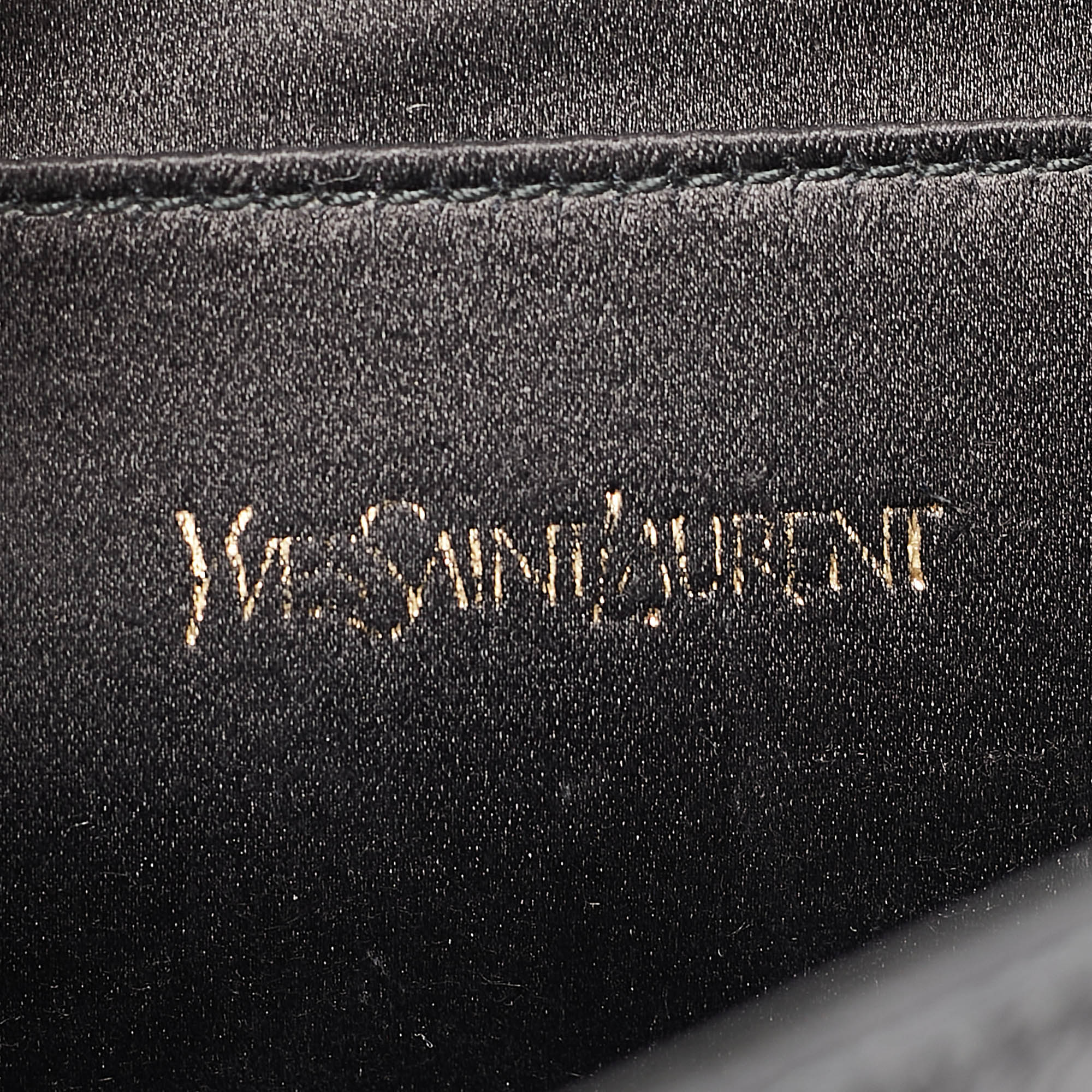 Yves Saint Laurent Black Patent Leather Belle De Jour Clutch 