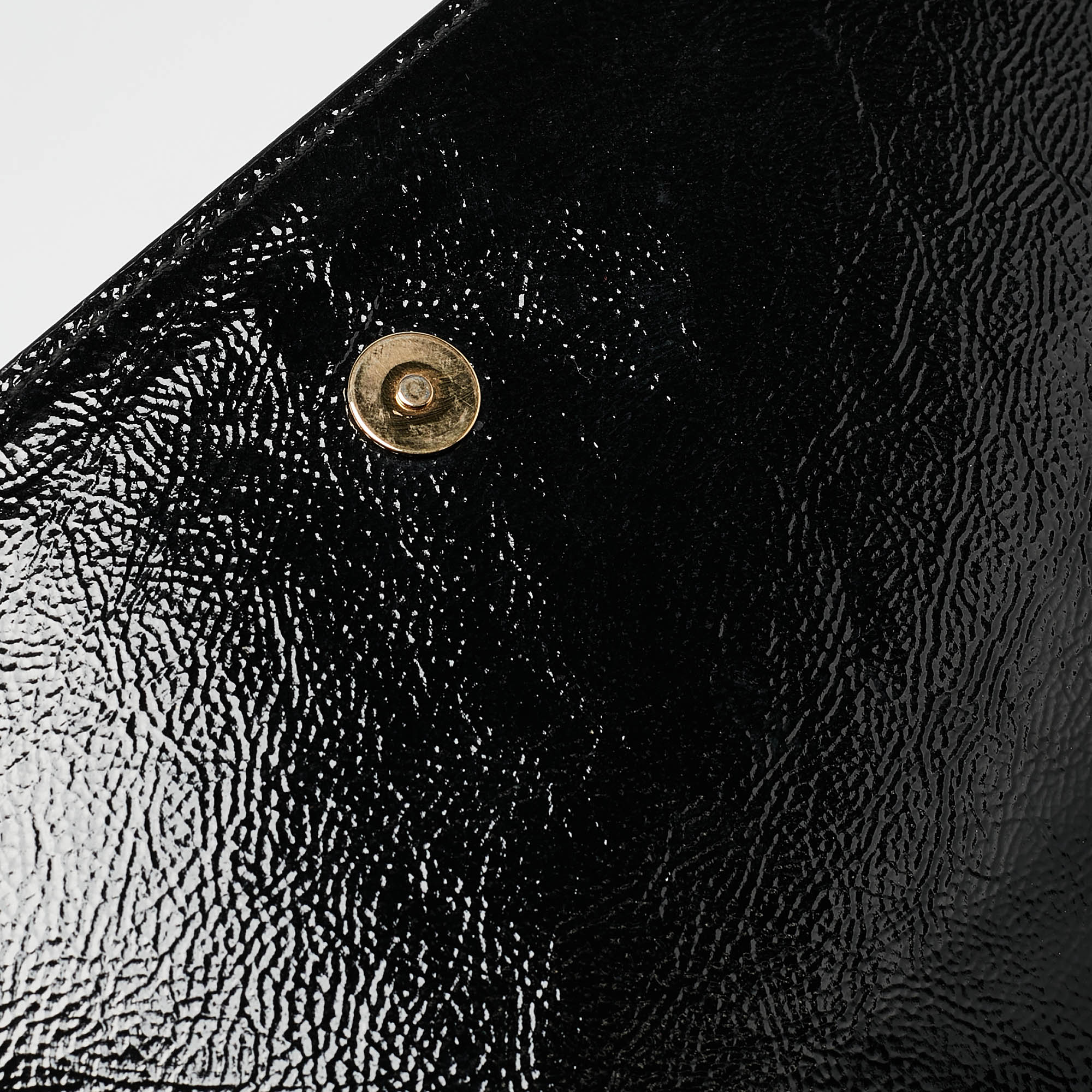 Yves Saint Laurent Black Patent Leather Belle De Jour Clutch 