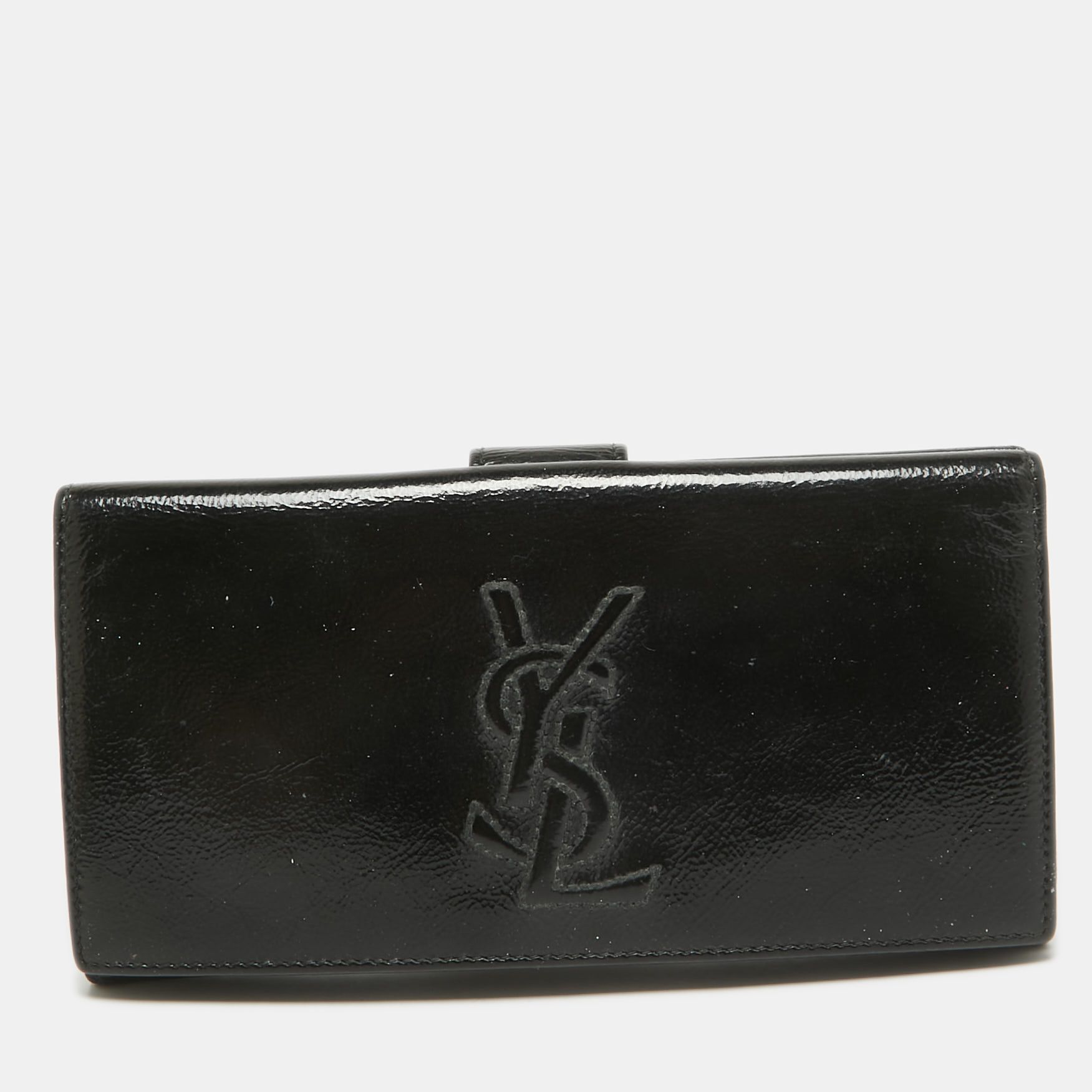 

Yves Saint Laurent Black Patent Leather Belle De Jour French Flap Wallet