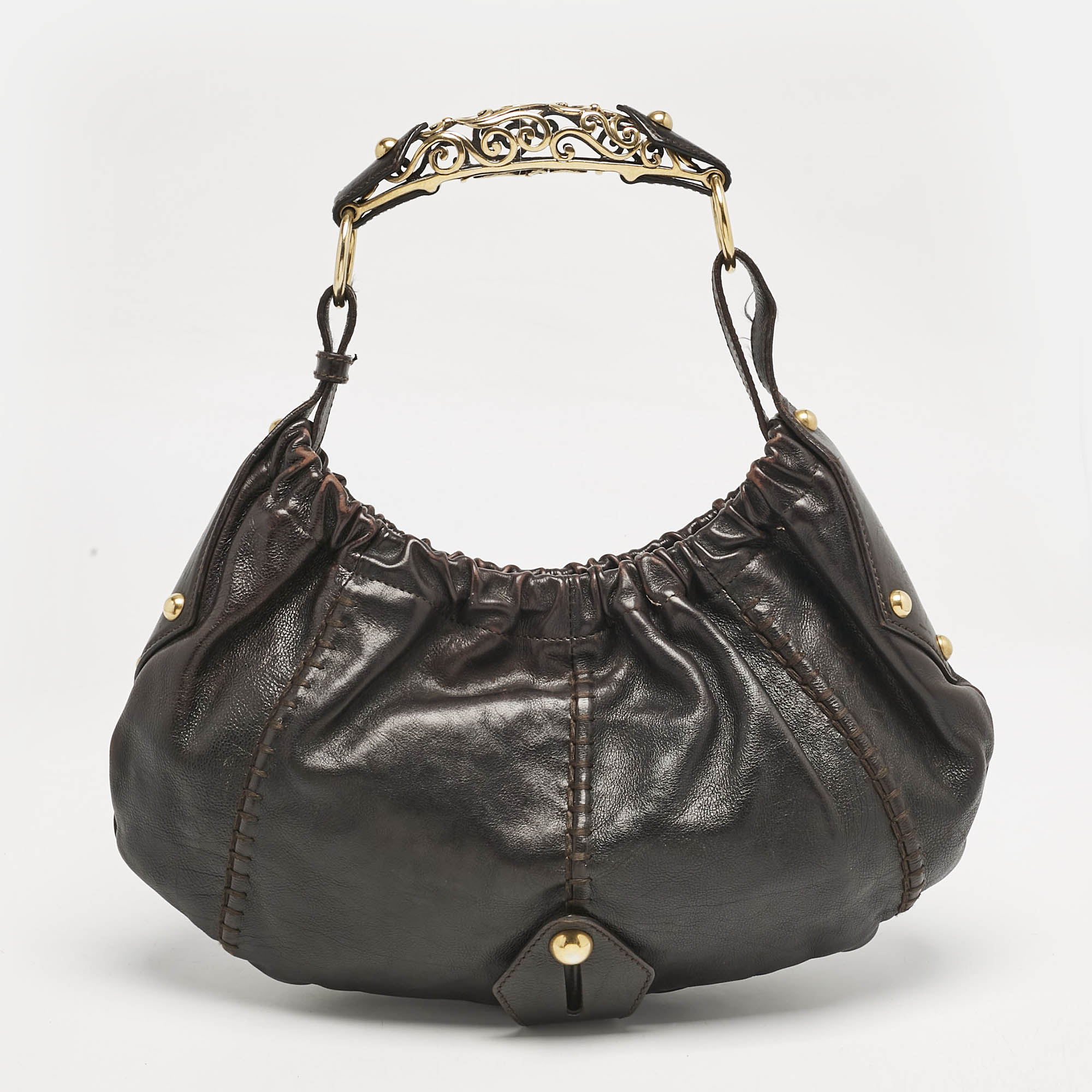 

Yves Saint Laurent Choco Brown Leather Vincennes Mombasa Hobo