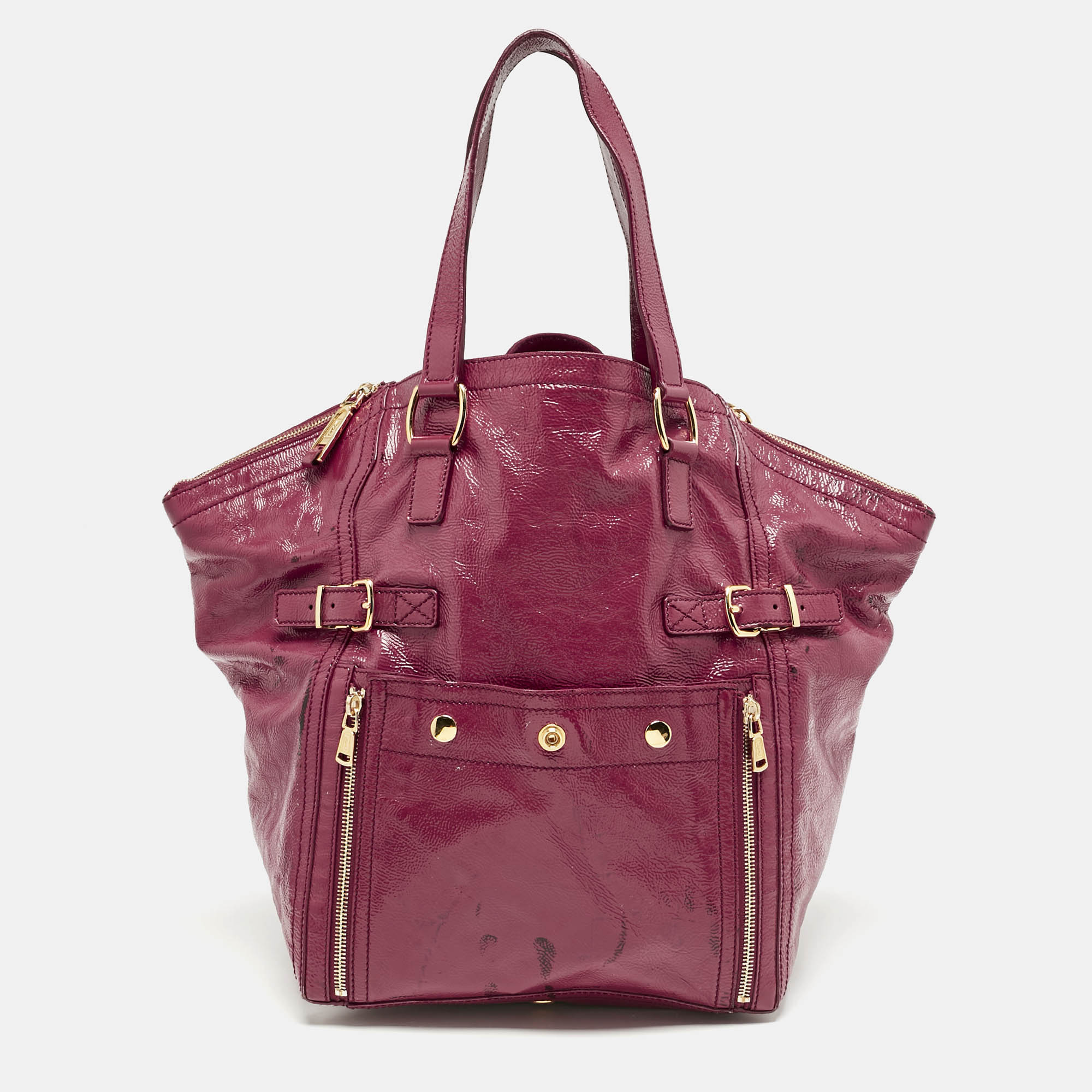 

Yves Saint Laurent Pink Patent Leather Large Downtown Tote