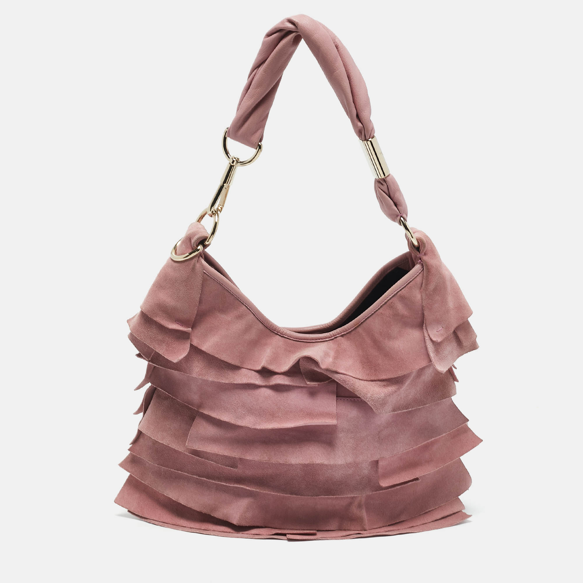 

Yves Saint Laurent Pink Suede Small St. Tropez Hobo