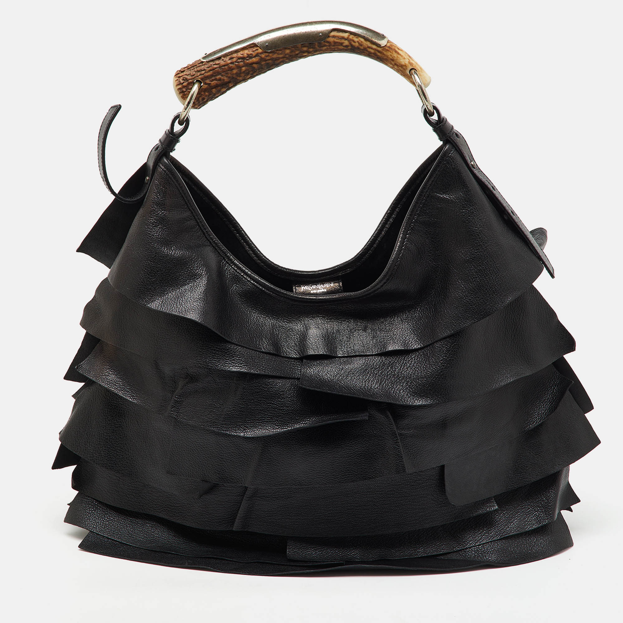 

Yves Saint Laurent Black Leather St. Tropez Mombasa Hobo