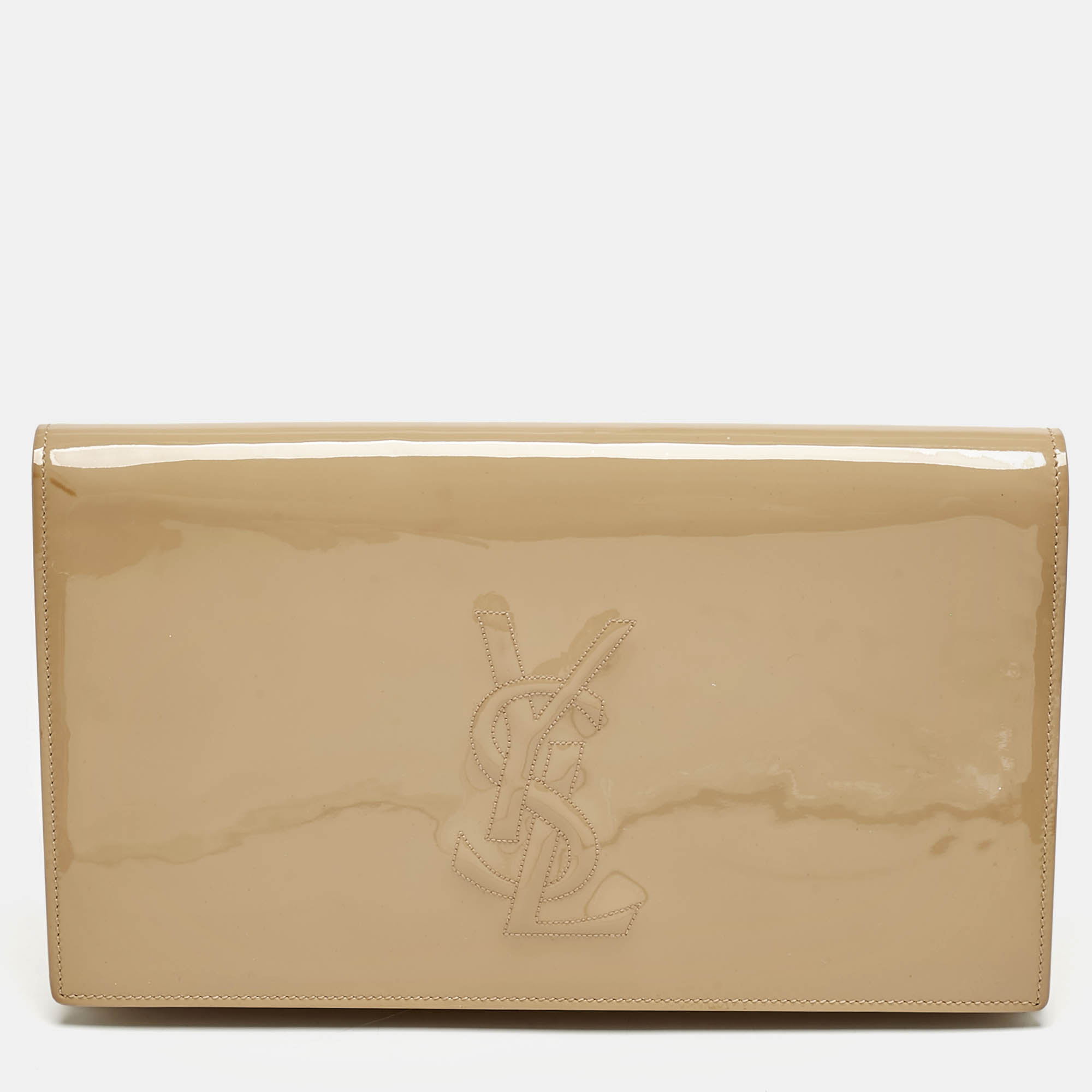 

Yves Saint Laurent Beige Patent Leather Belle De Jour Clutch