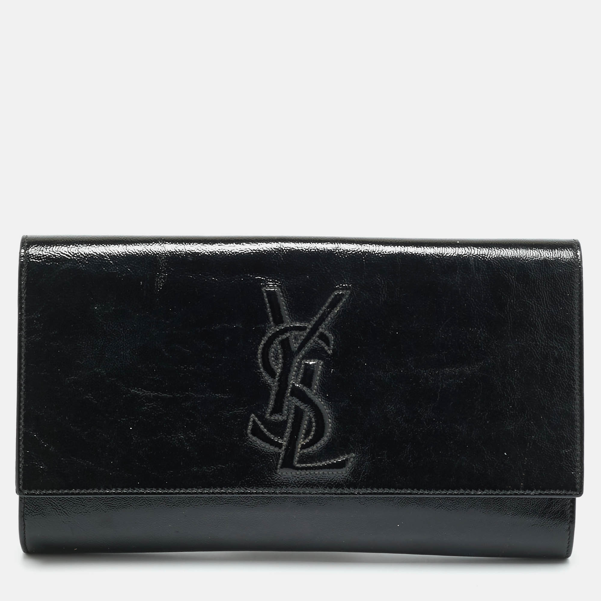 

Yves Saint Laurent Belle De Jour Black Patent Leather Clutch