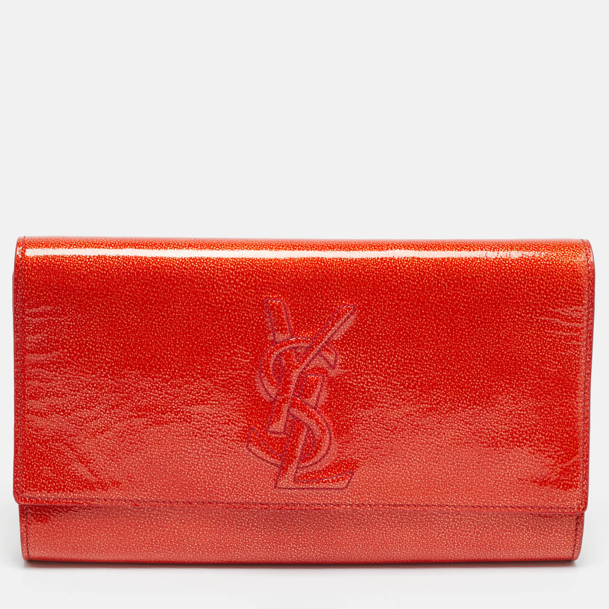 

Yves Saint Laurent Belle De Jour Red Patent Leather Flap Clutch