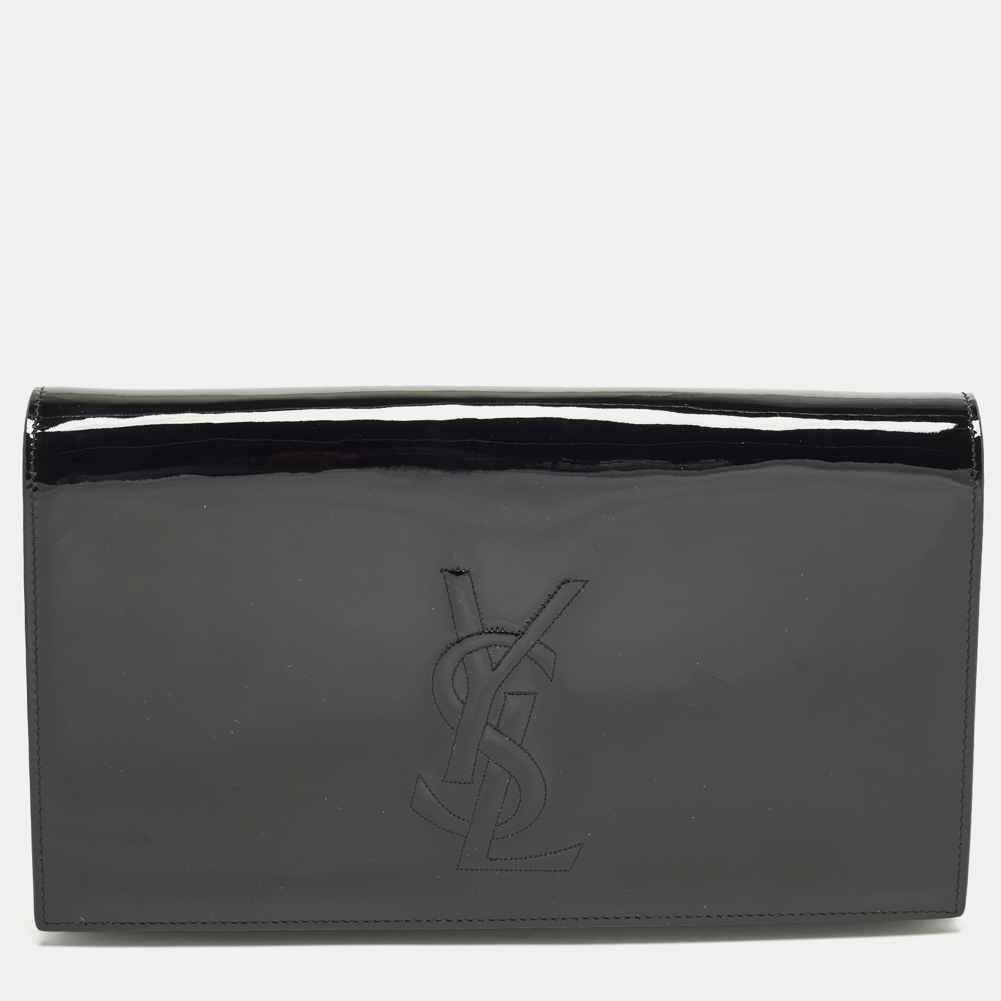 

Saint Laurent Belle De Jour Black Patent Leather Clutch