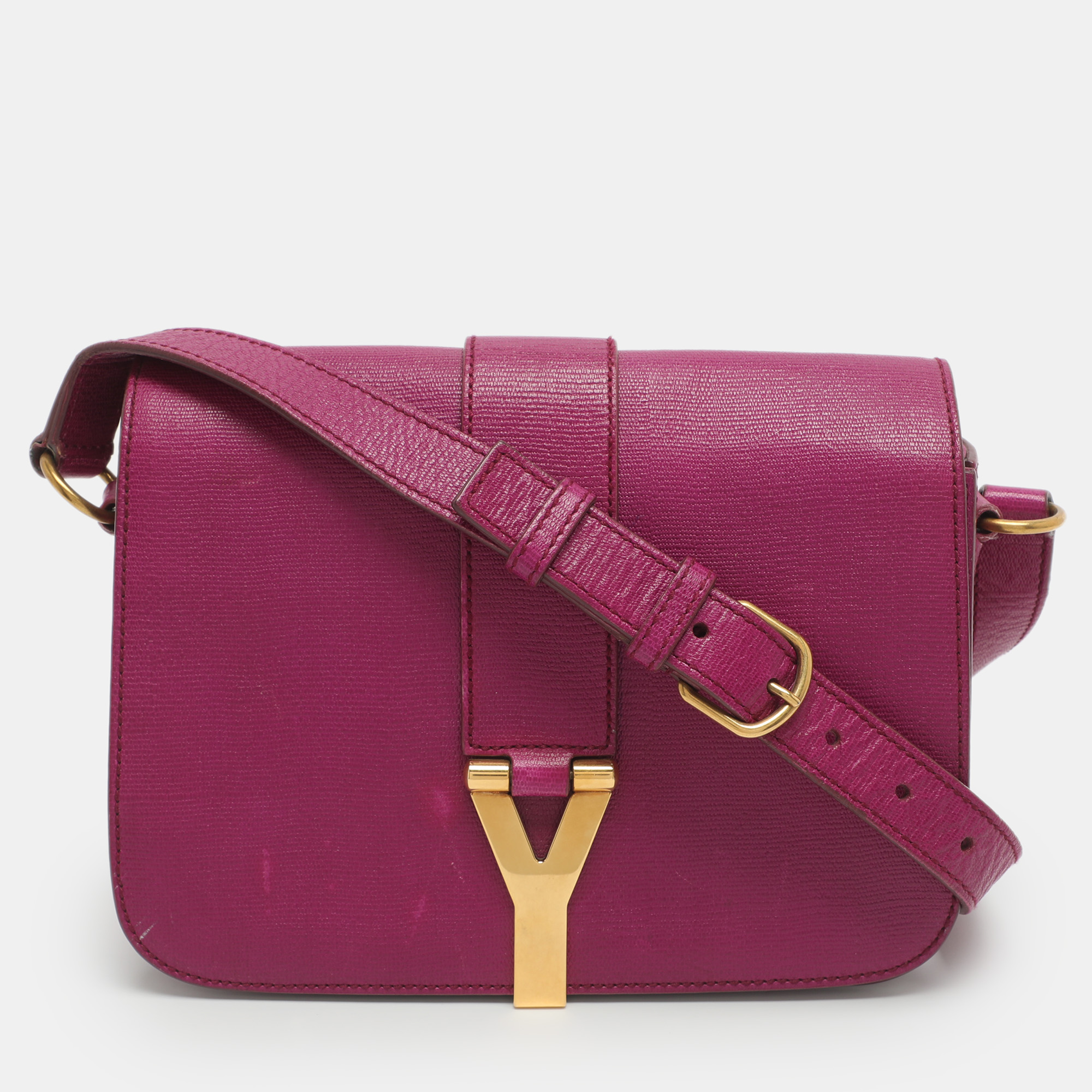 

Yves Saint Laurent Y-Ligne Magenta Leather Shoulder Bag, Pink