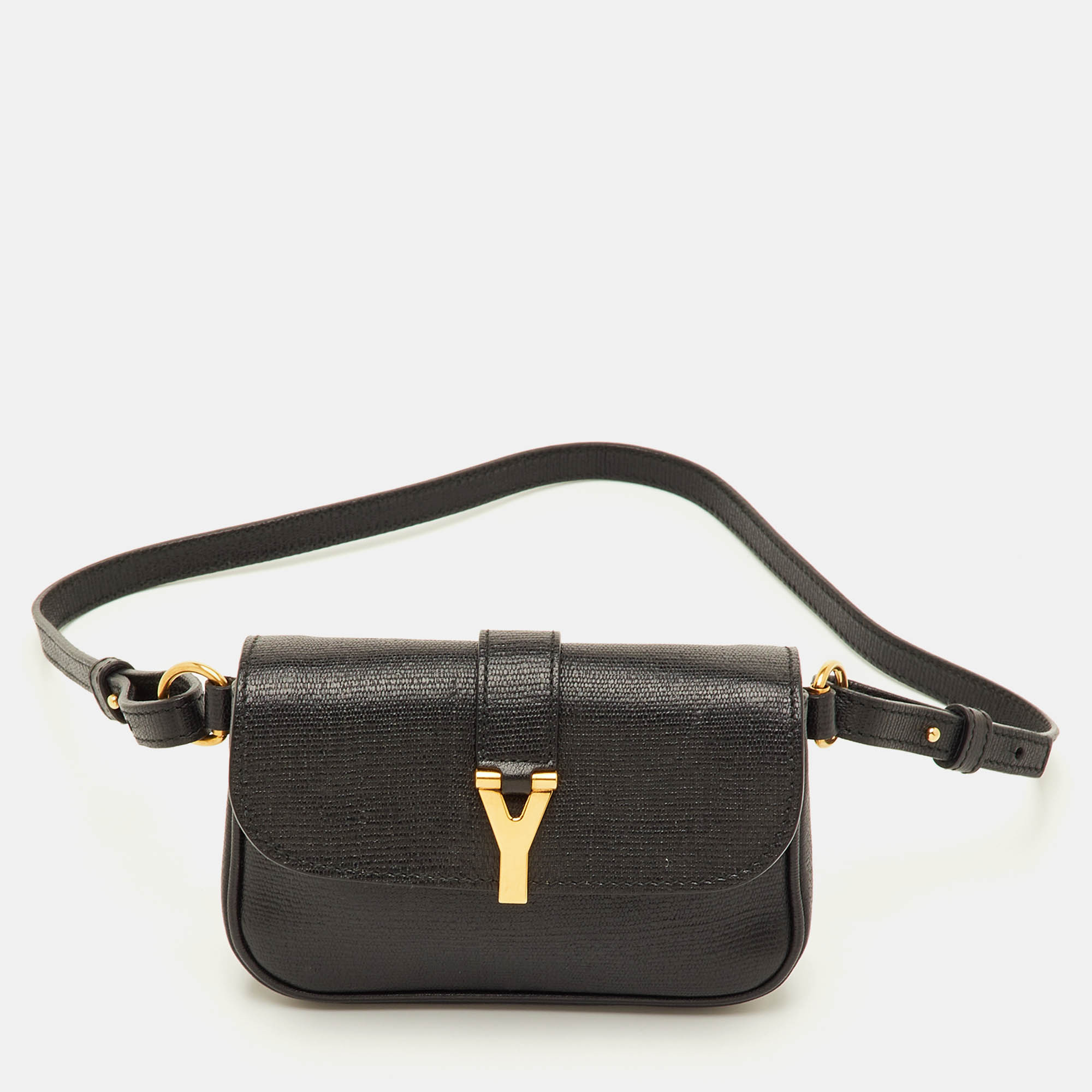 

Yves Saint Laurent Chyc Black Leather Belt Bag