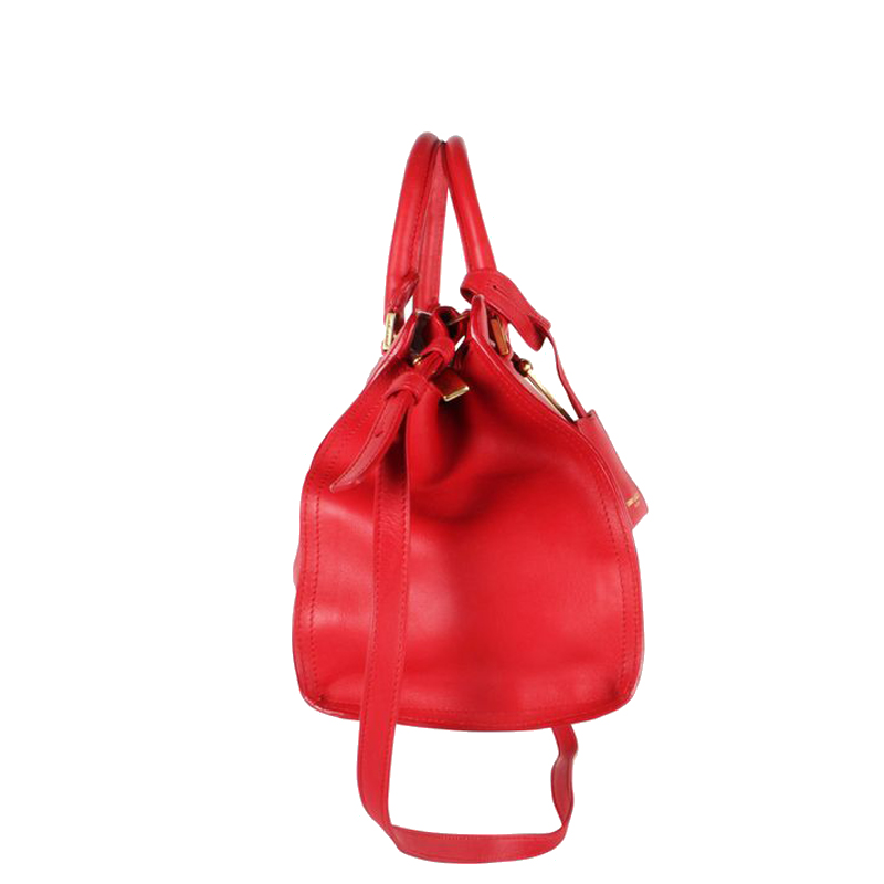 

Saint Laurent Red Leather Y Small Caba Tote