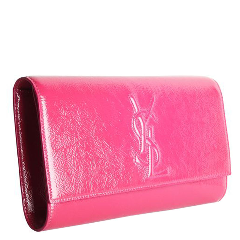 

Saint Laurent Pink Patent Leather Belle De Jour Wallet