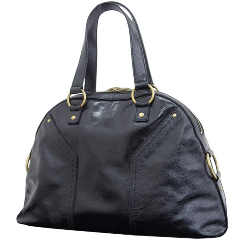 

Saint Laurent Black Leather Muse Tote Bag