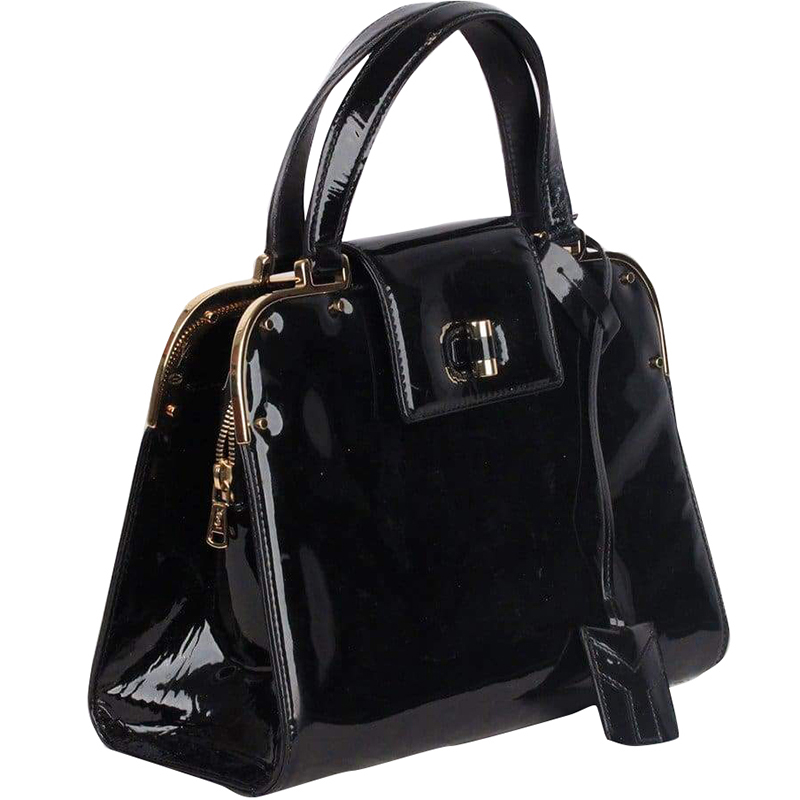 

Saint Laurent Black Patent Leather Large Uptown Bag