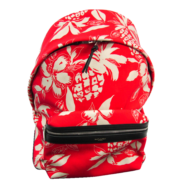 

Saint Laurent Red Canvas Backpack, Black