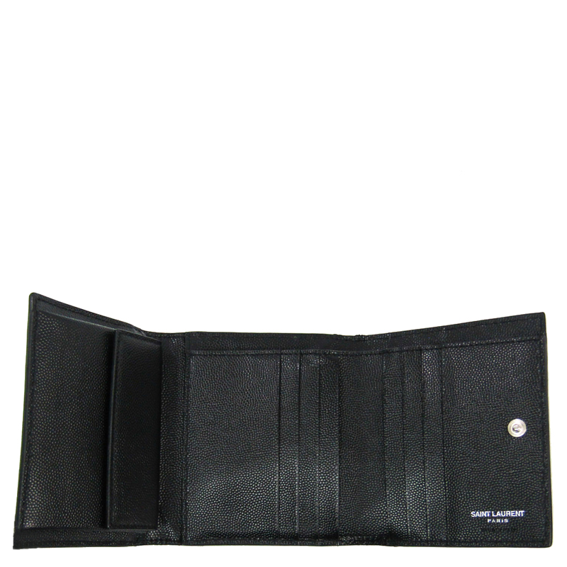 

Saint Laurent Black Embossed Leather Studded Wallet