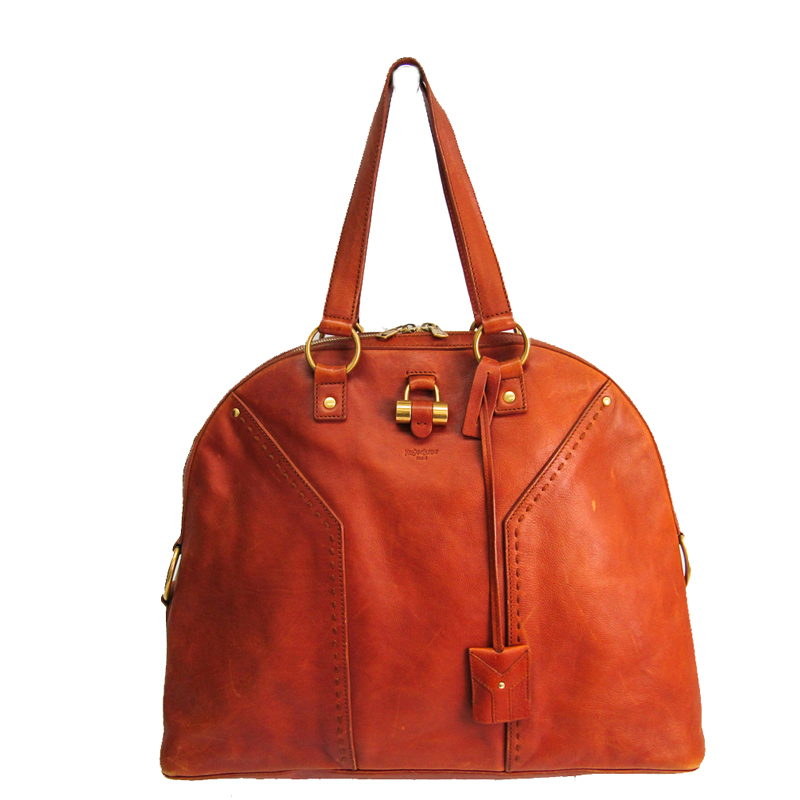 Pre Owned Saint Laurent Brown Leather Large Muse Satchel