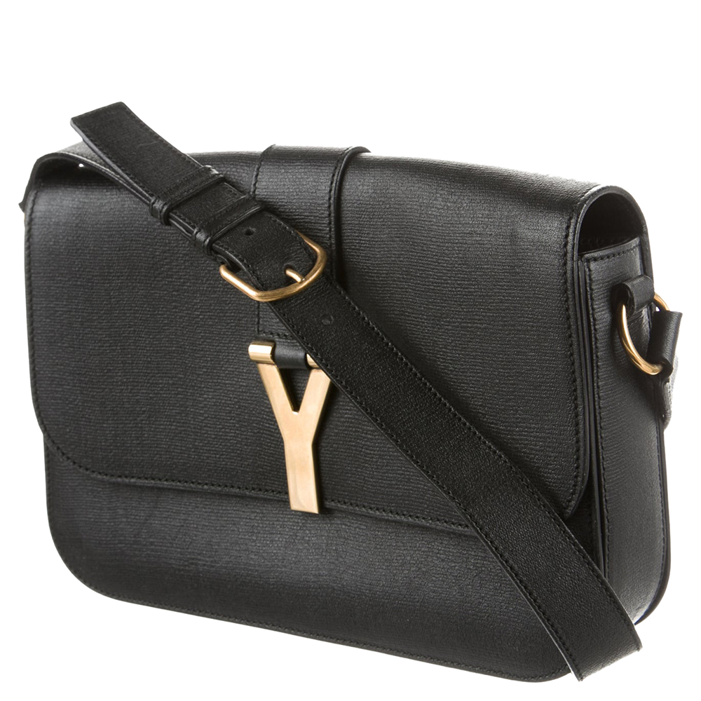 

Saint Laurent Black Leather Large Chyc Flap Bag