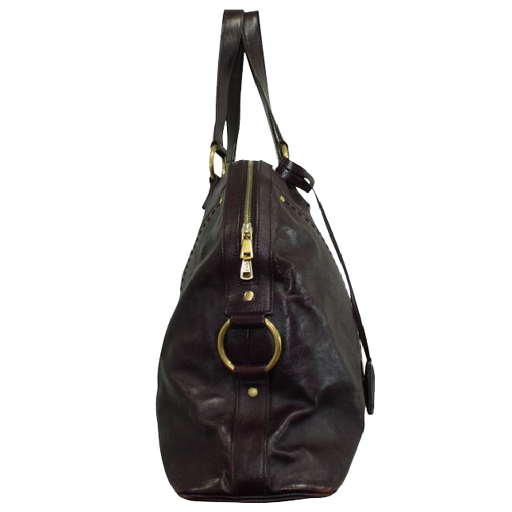 

Yves Saint Laurent Dark Purple Leather Muse Tote Bag