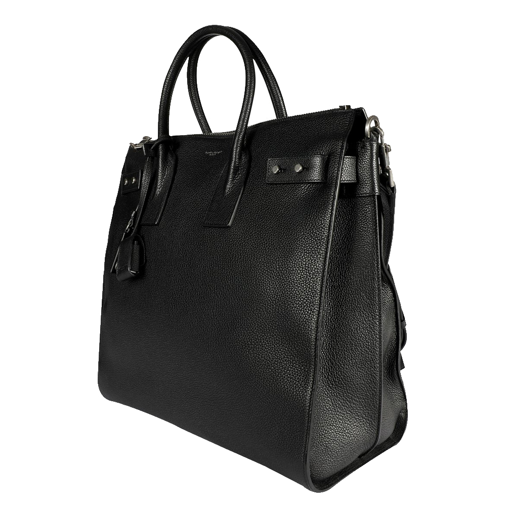 

Yves Saint Laurent Black Grained Leather Sac De Jour North/South Tote