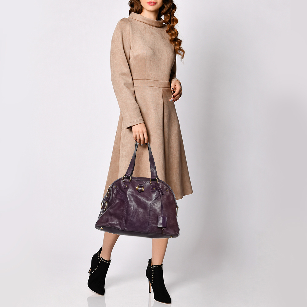 

Yves Saint Laurent Purple Leather Oversized Muse Bag