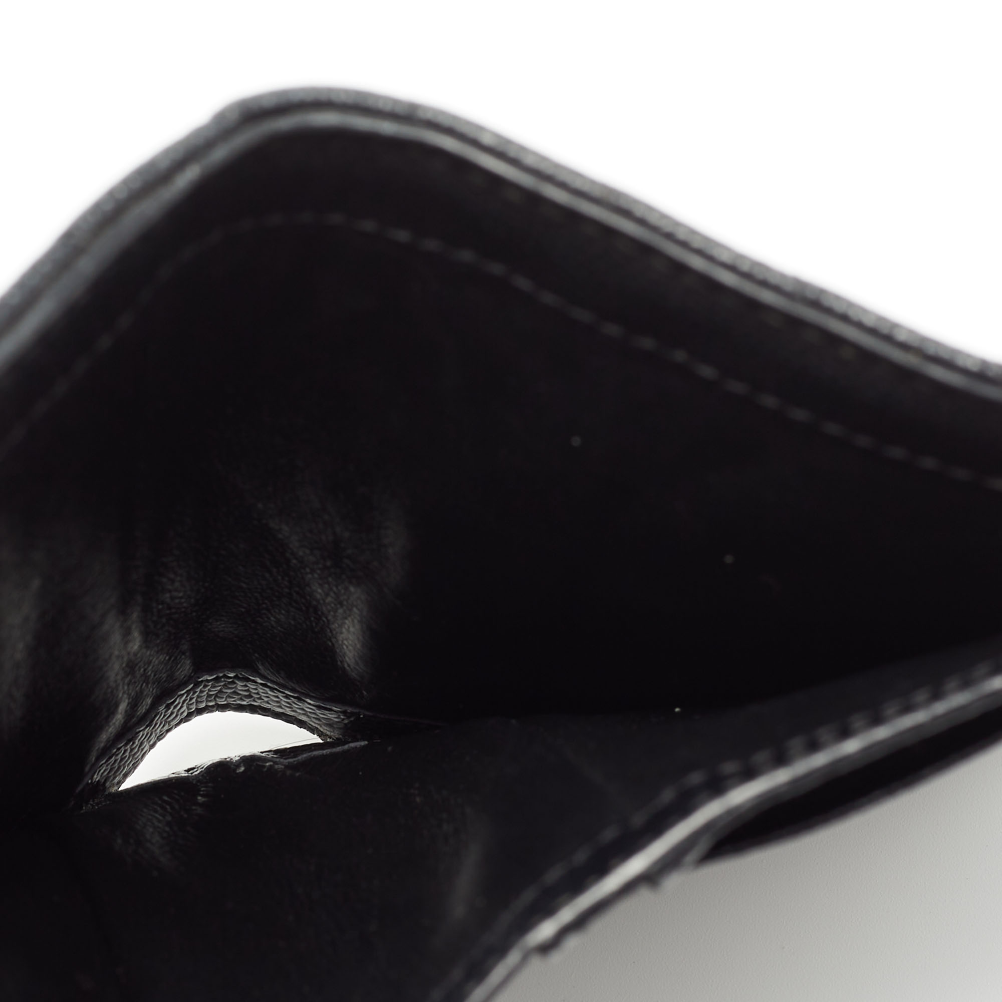 

Saint Laurent Black Matelasse Leather Monogram Trifold Wallet
