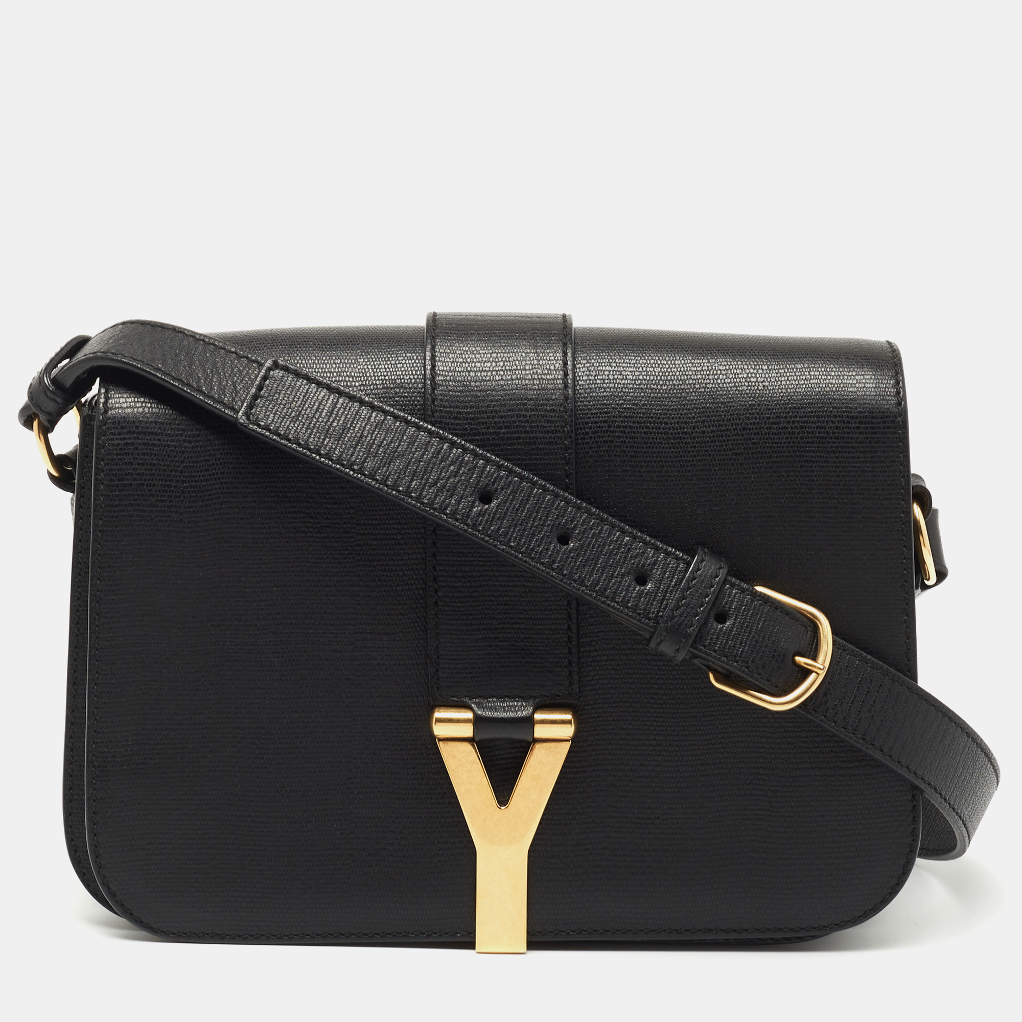 Pre Owned Yves Saint Laurent Black Leather Chyc Shoulder Bag