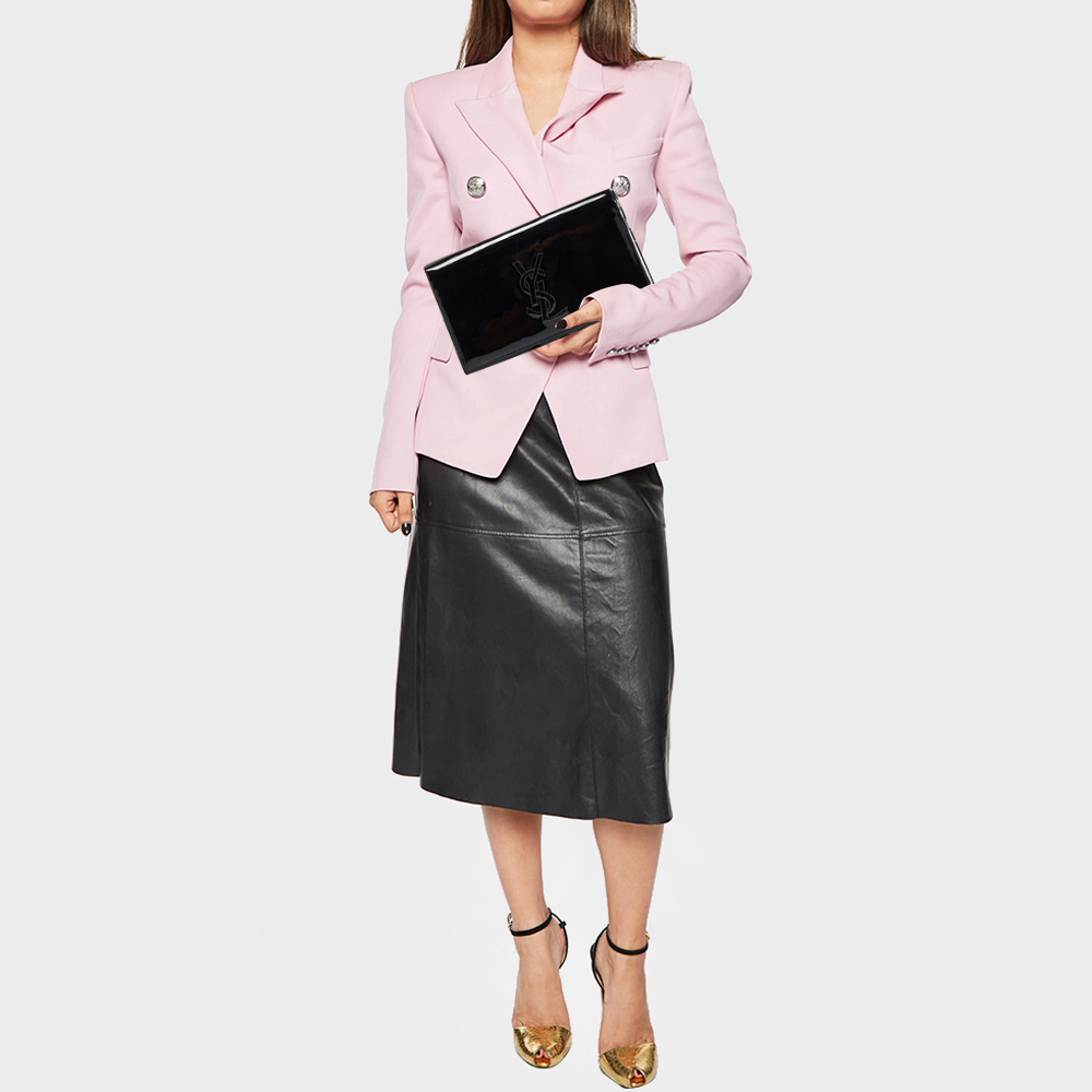 

Yves Saint Laurent Black Patent Leather Belle De Jour Clutch