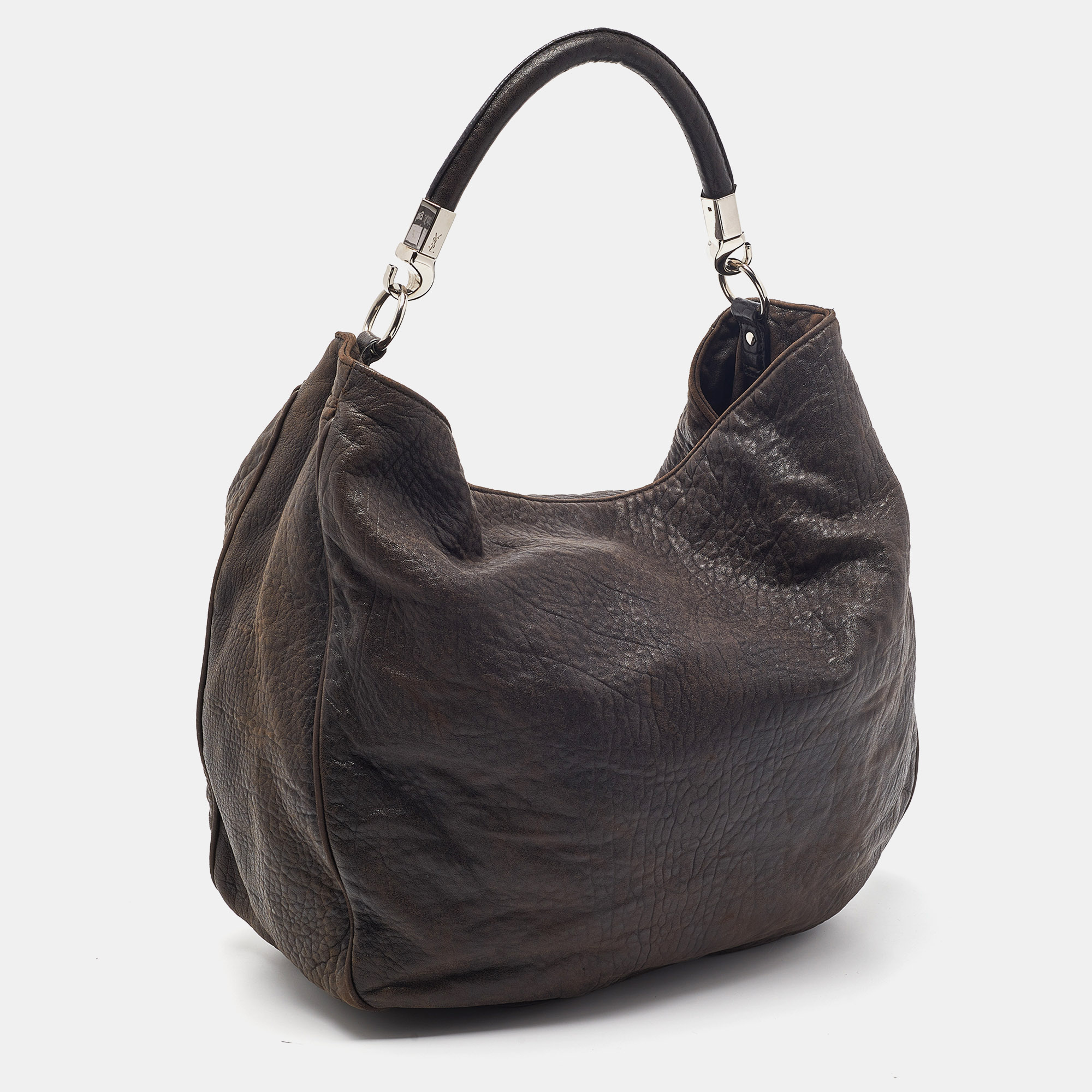 

Yves Saint Laurent Brown Leather Large Roady Hobo