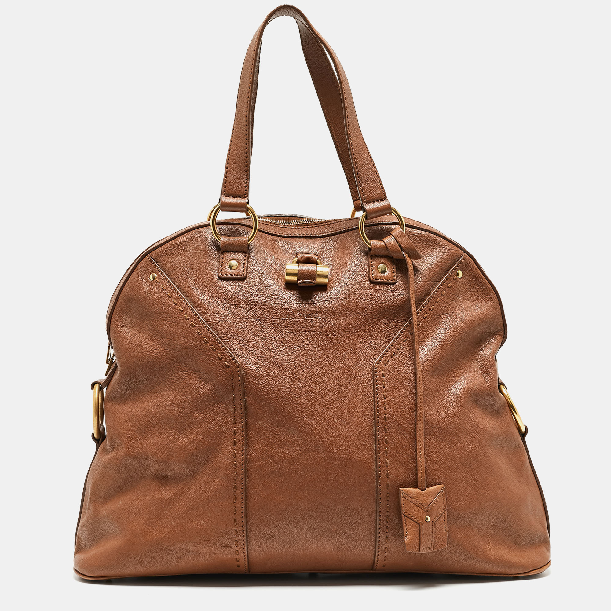 

Yves Saint Laurent Brown Leather Oversized Muse Bag