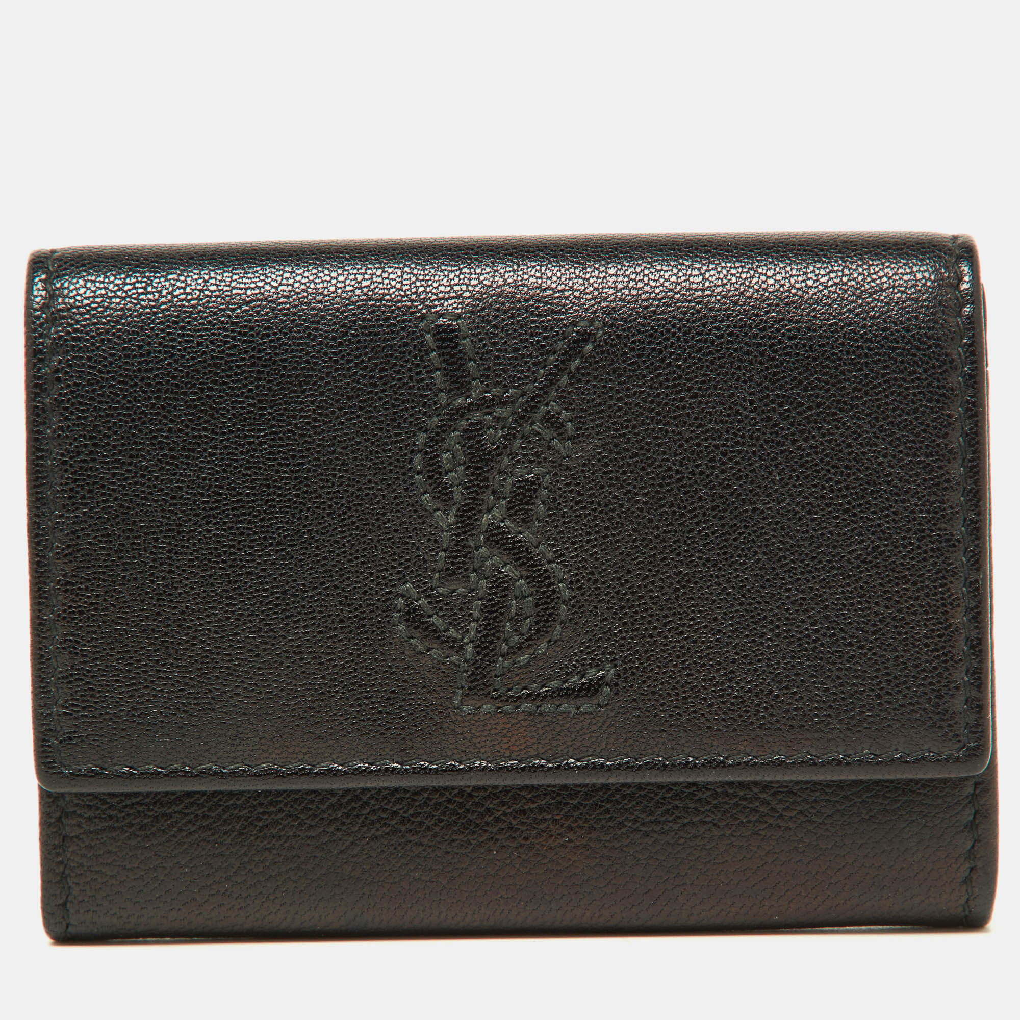 Pre-owned Saint Laurent Black Leather Card Case