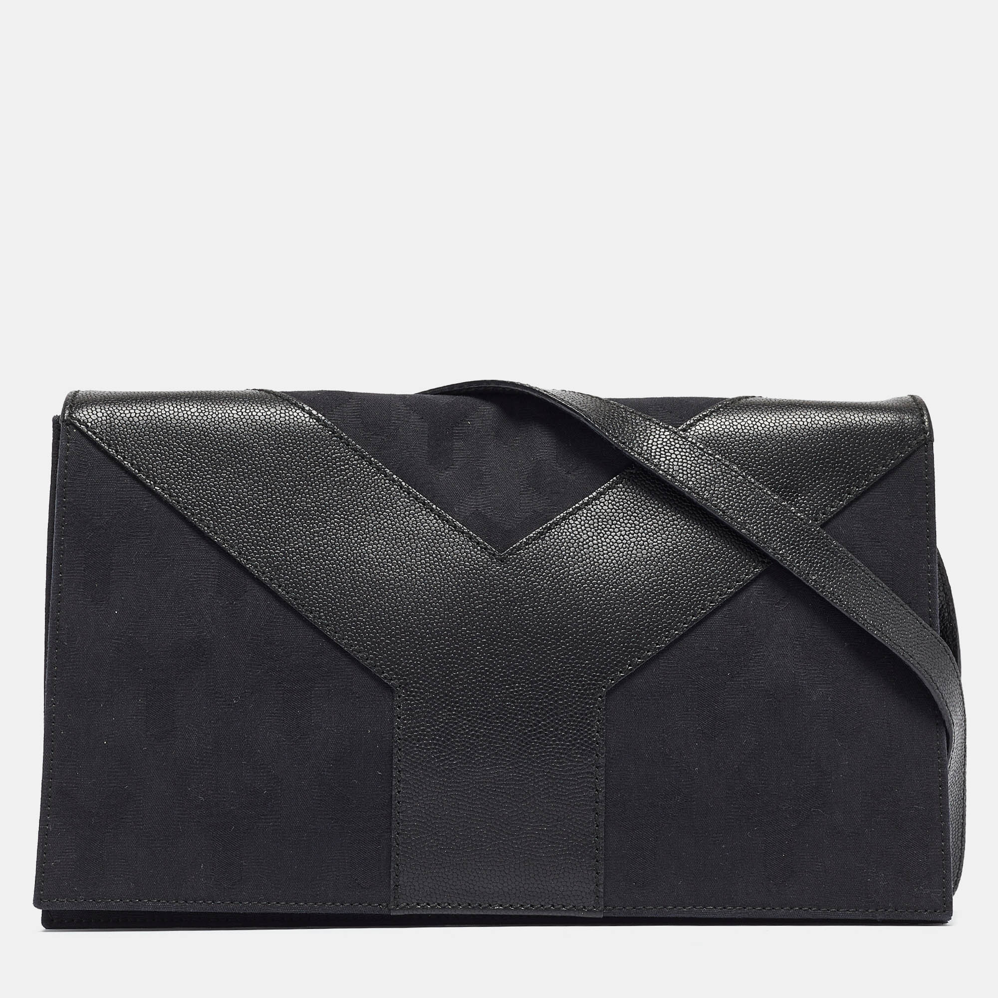 

Yves Saint Laurent Black Canvas and Leather Flap Shoulder Bag