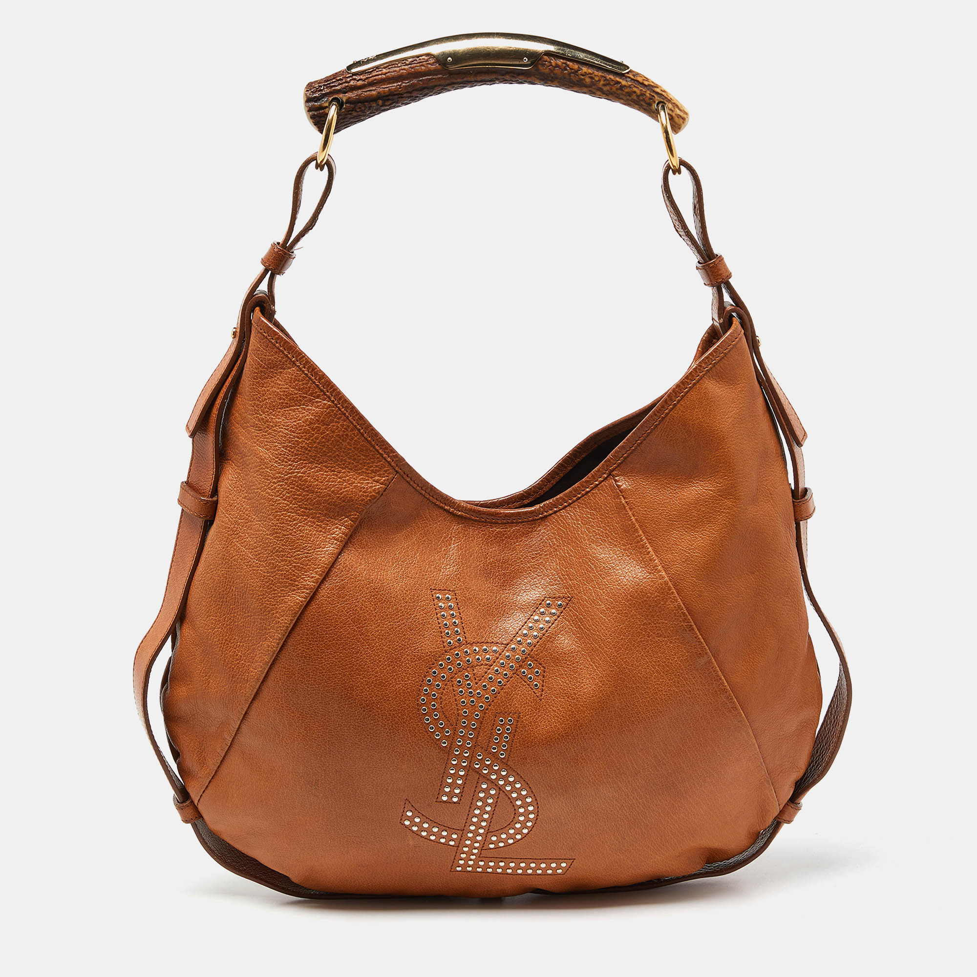 Pre-owned Saint Laurent Brown Leather Mombasa Hobo