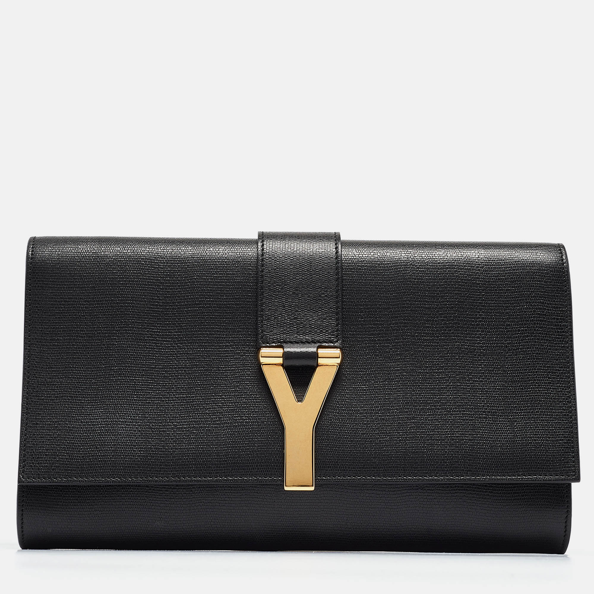 

Yves Saint Laurent Black Leather Large Chyc Clutch
