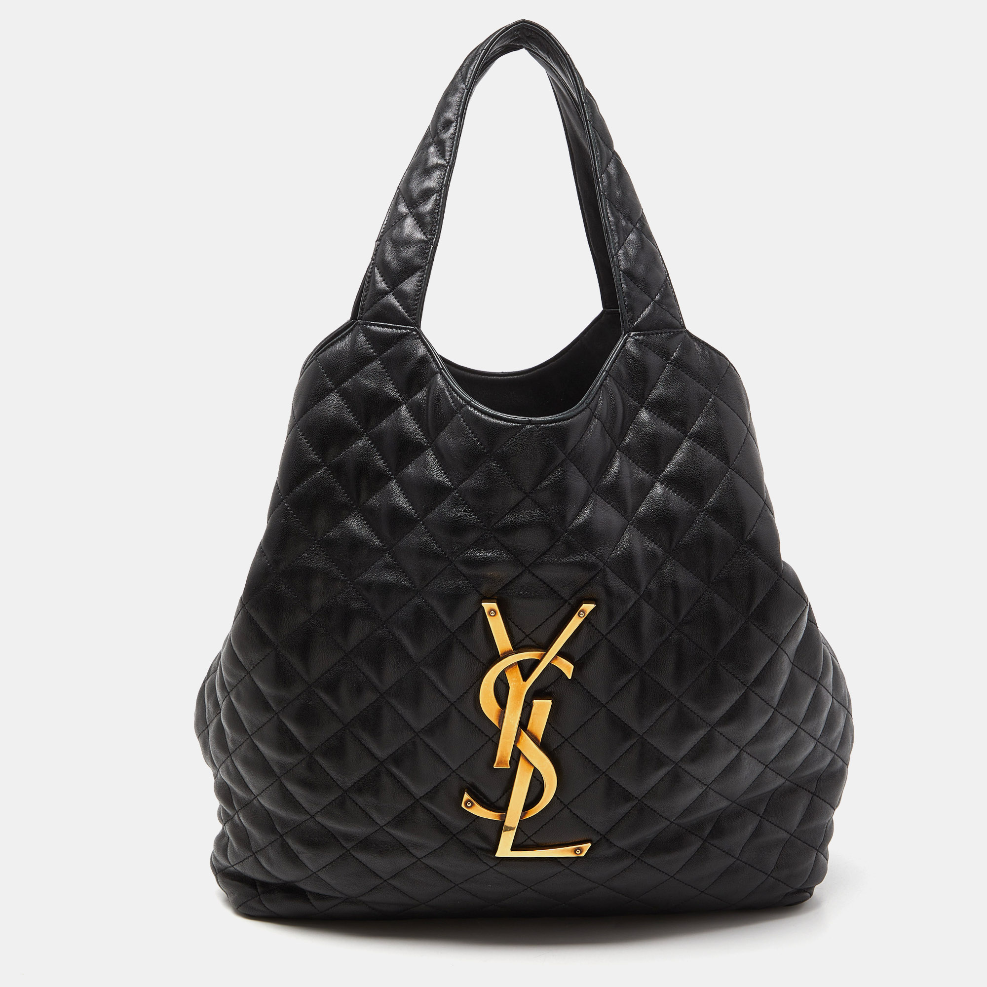 

Saint Laurent Black Quilted Leather Maxi Icare Tote