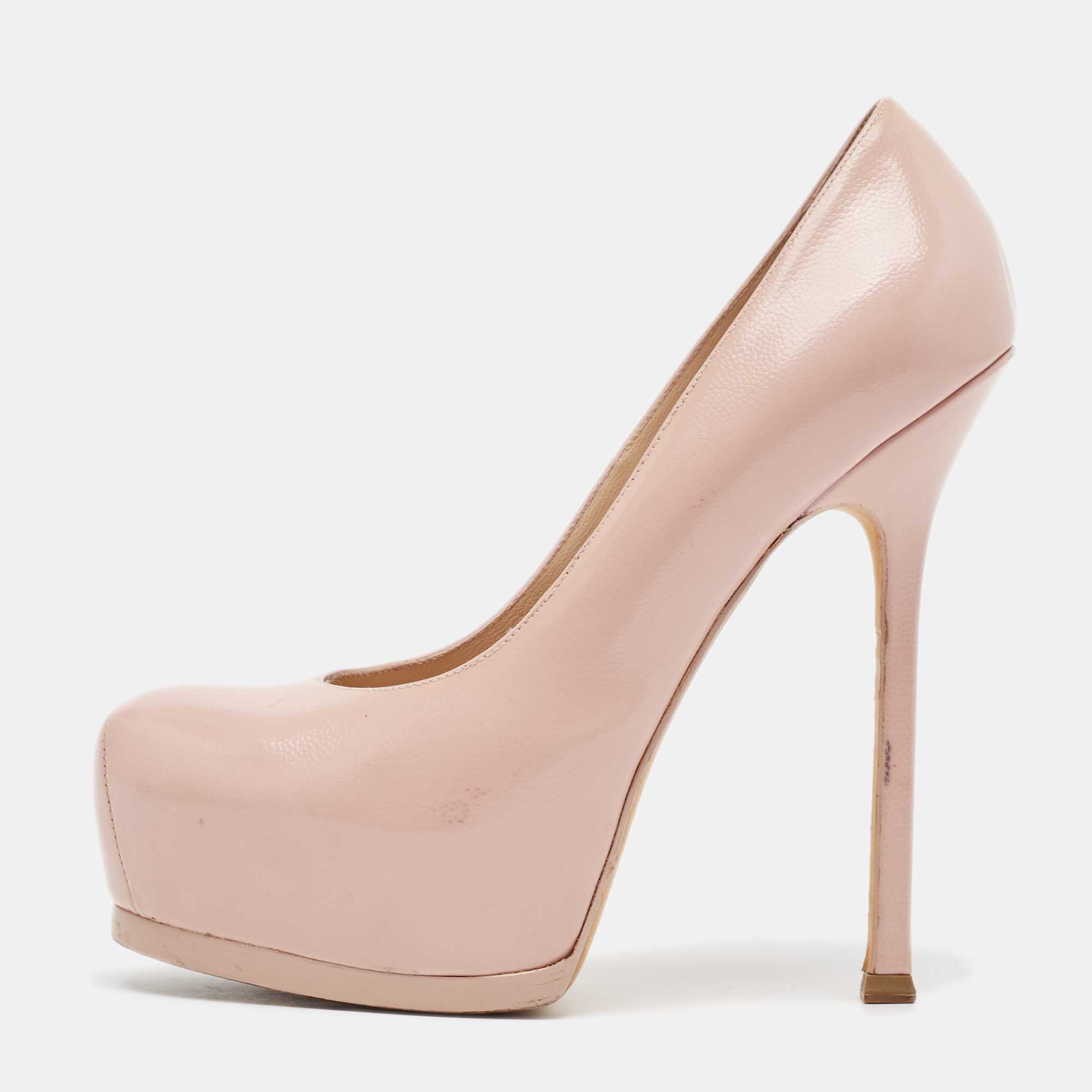 

Yves Saint Laurent Pink Leather Tribtoo Pumps Size